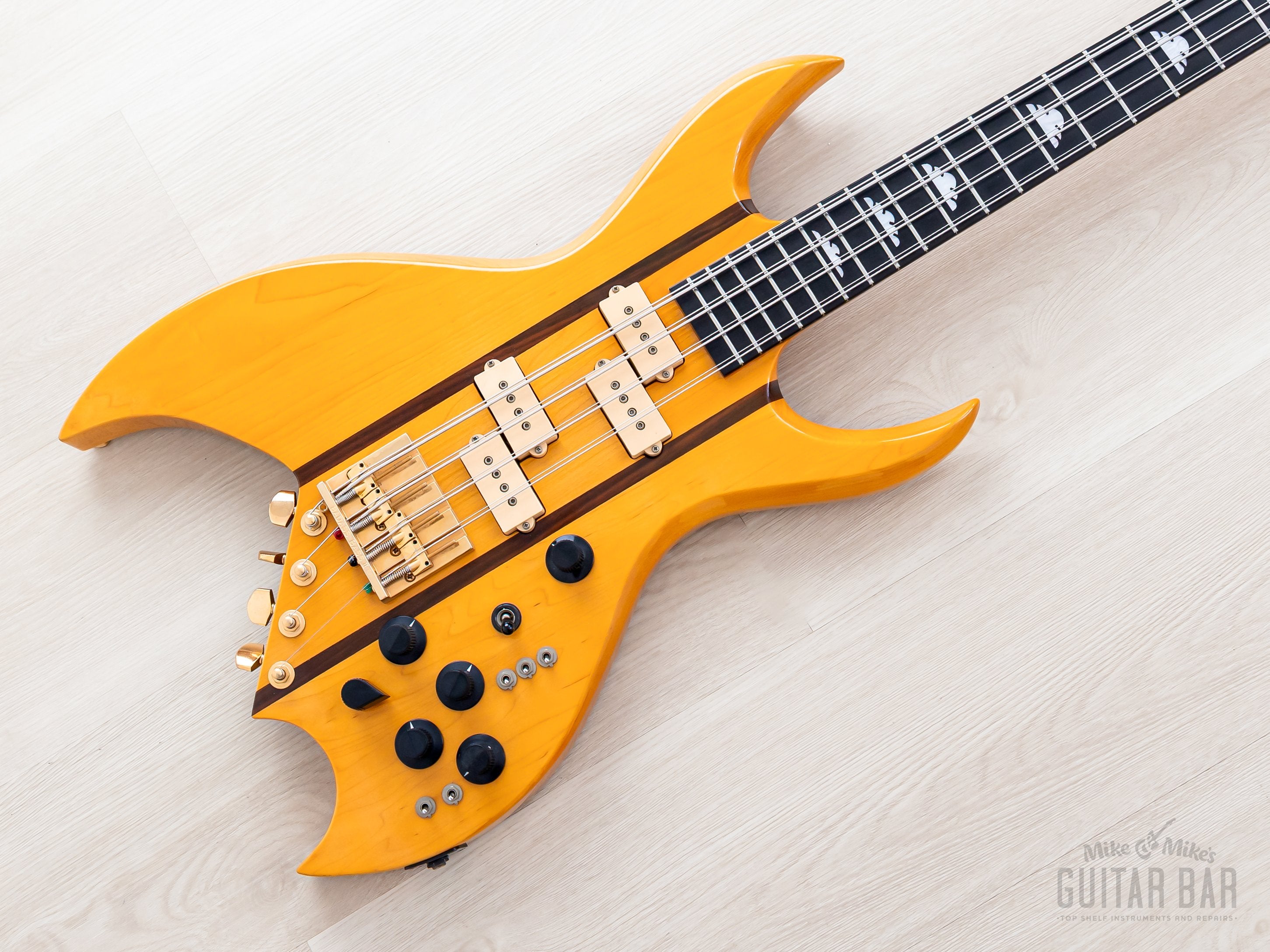 1991 BC Rich Bich 8-String Vintage Neck Through Bass Natural w/ Case,
