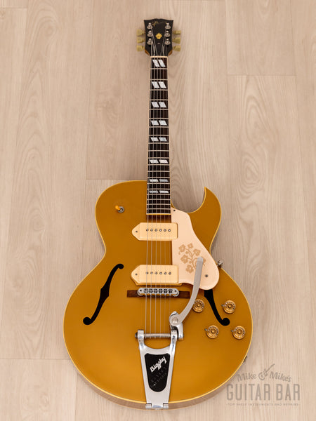 1990 Gibson ES-295 Hollowbody Guitar Bullion Gold, Near-Mint w/ Bigsby, Case