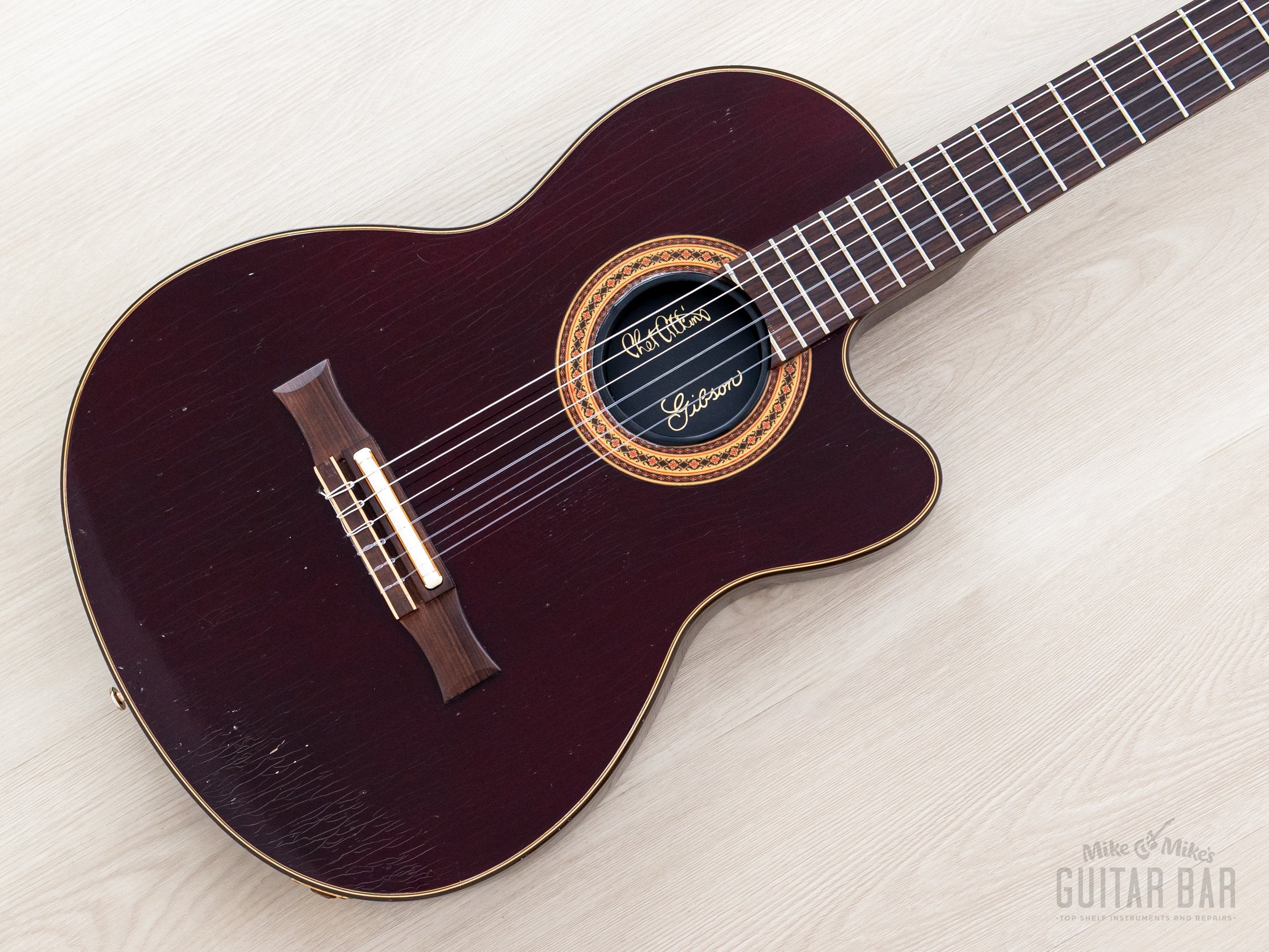 1997 Gibson Chet Atkins CE Classical Wine Red Cutaway Acoustic Electri