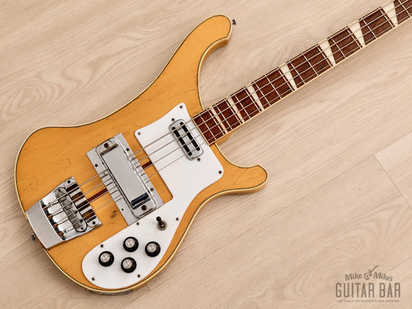 1973 Rickenbacker 4001 Vintage Neck Through Bass Mapleglo w 