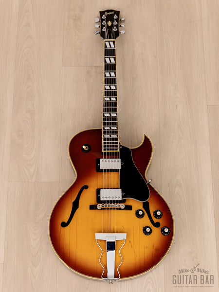 1975 Greco S-55 Vintage ES Archtop Electric Guitar w/ Maxon 