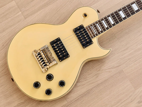 1990 Aria Pro II PE-Deluxe KV Vintage Electric Guitar Ivory w/ USA