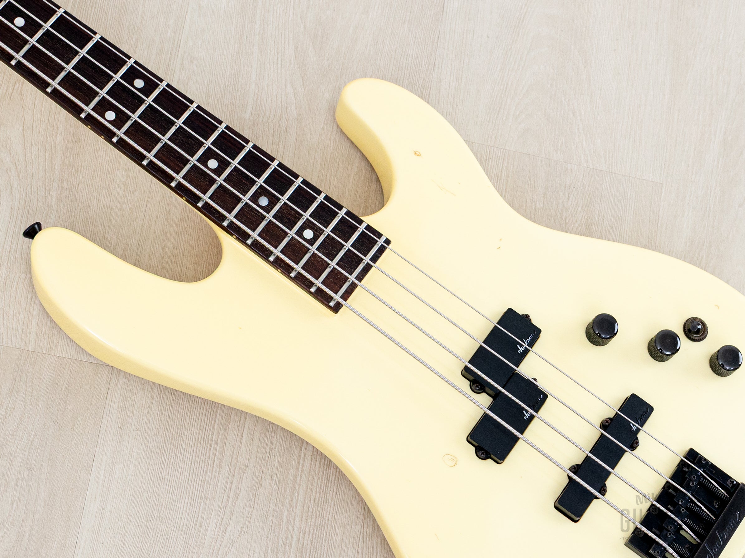 1987 Charvel Jackson Model 3B Vintage Neck Through PJ Bass Pearl White