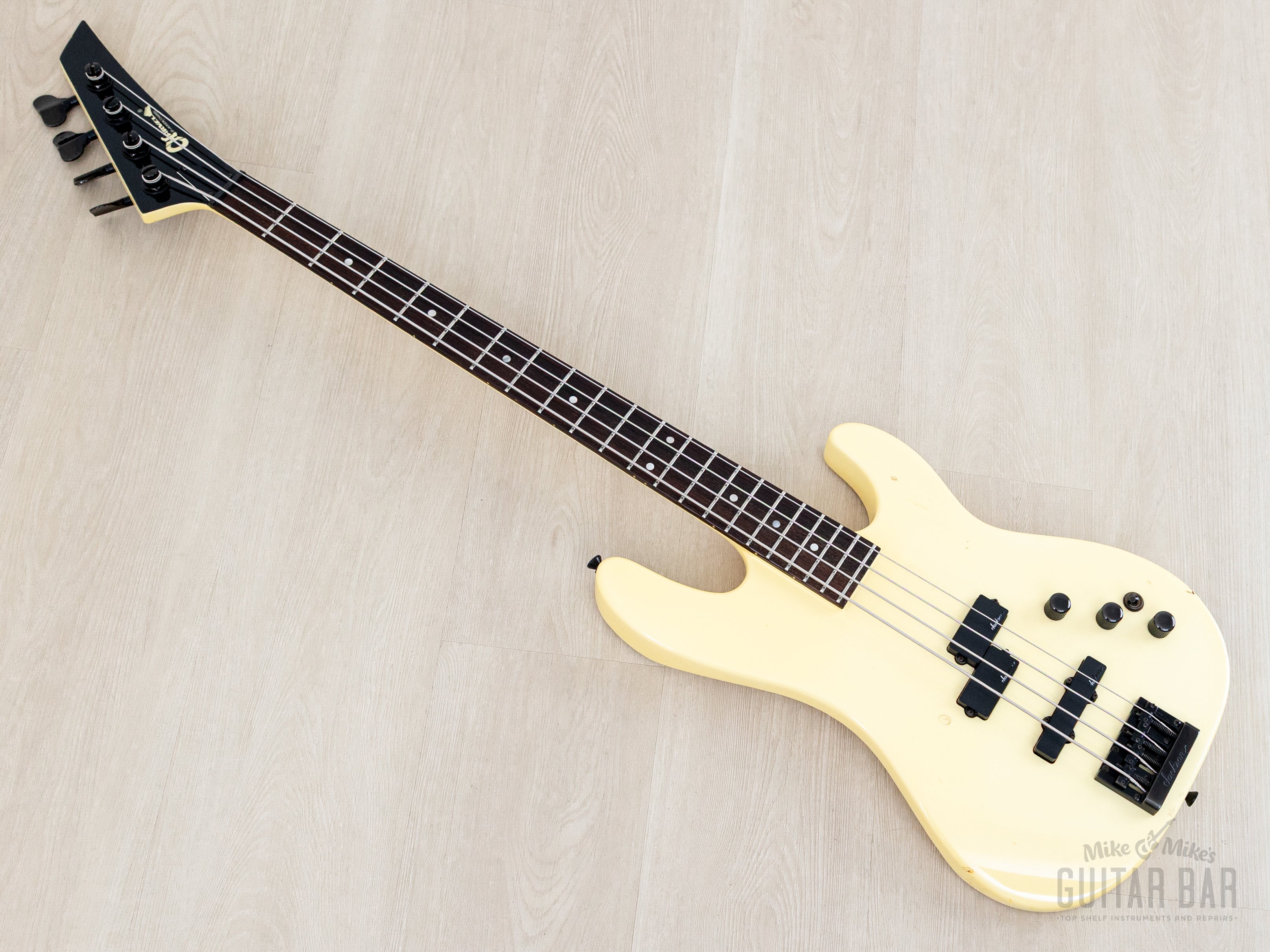 1987 Charvel Jackson Model 3B Vintage Neck Through PJ Bass Pearl White