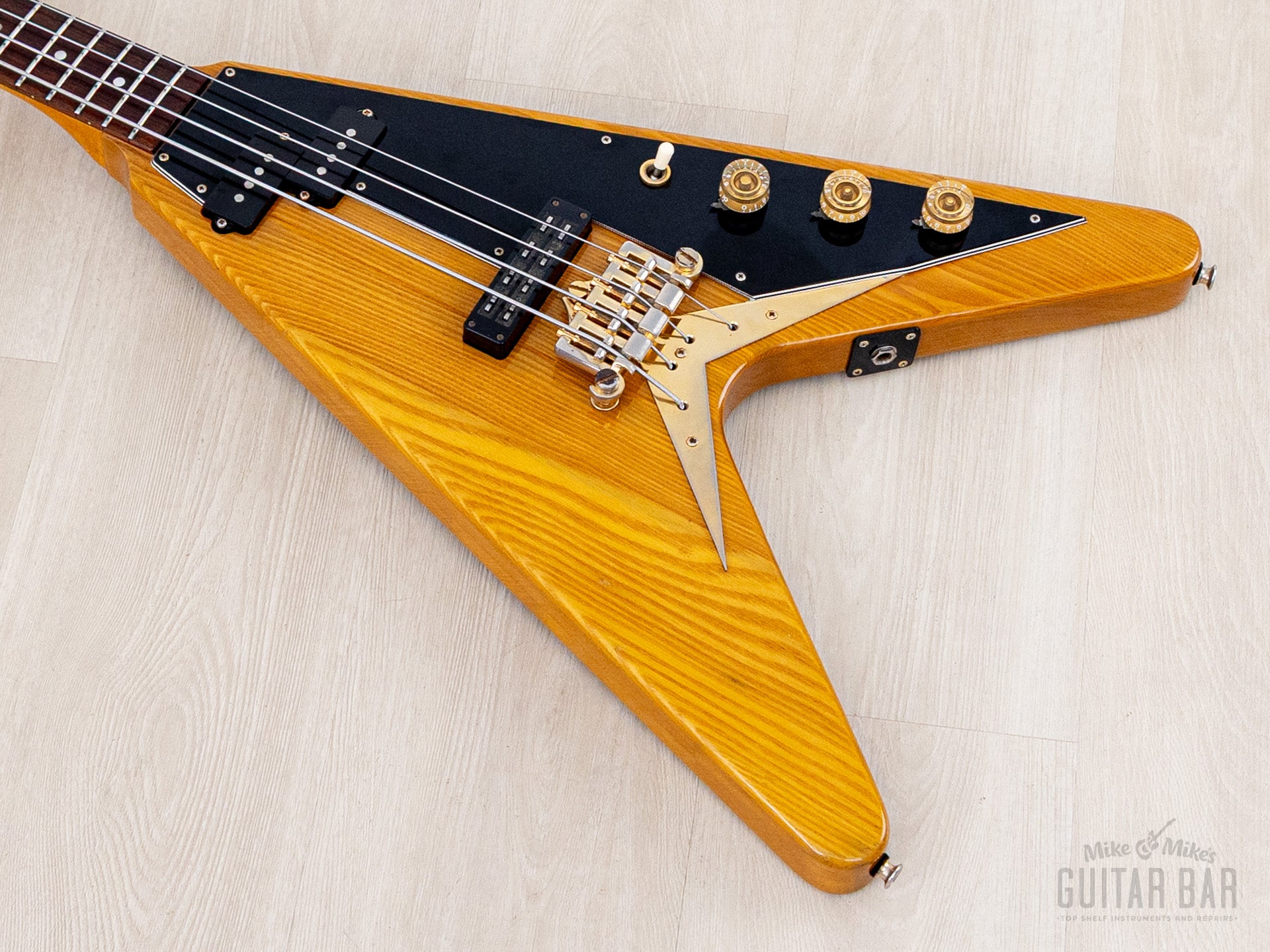 1970s Greco FVB900 Vintage Flying V PJ Bass Yellow Natural w