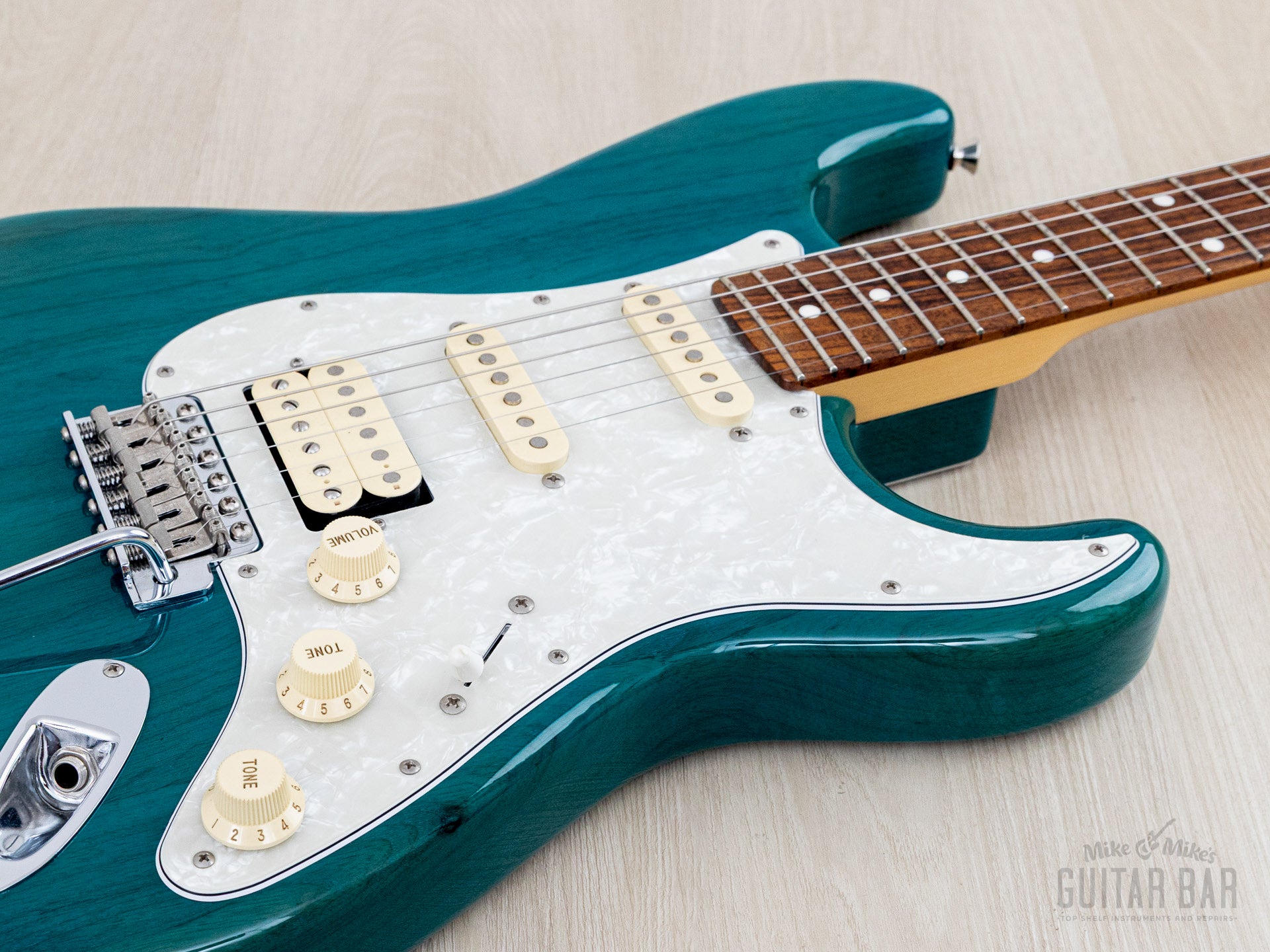 2012 Fender '62 Stratocaster ST62/ASH/MH Transparent Blue + Headstock