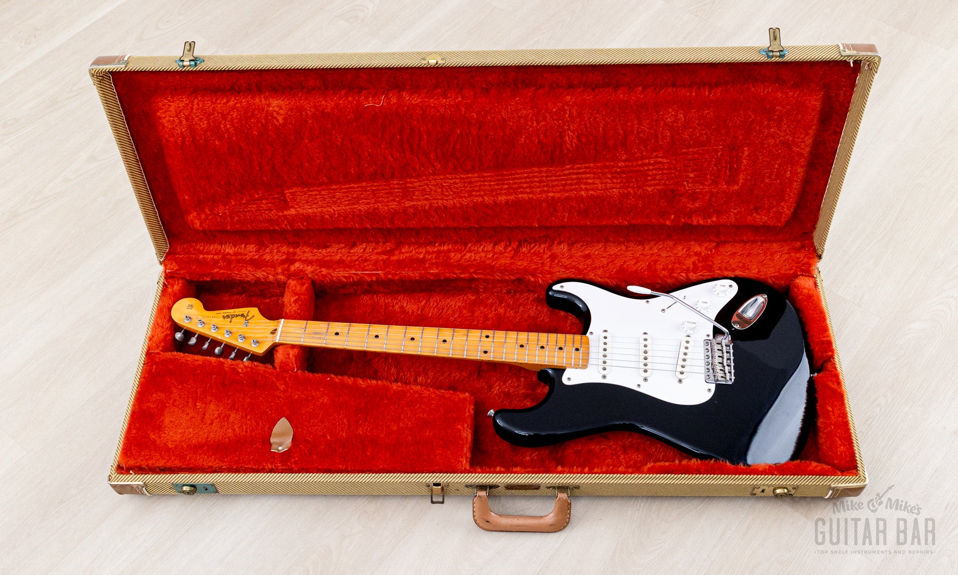 1982 Fender '57 Stratocaster JV ST57-85 Black Over Fiesta Red w/ USA F