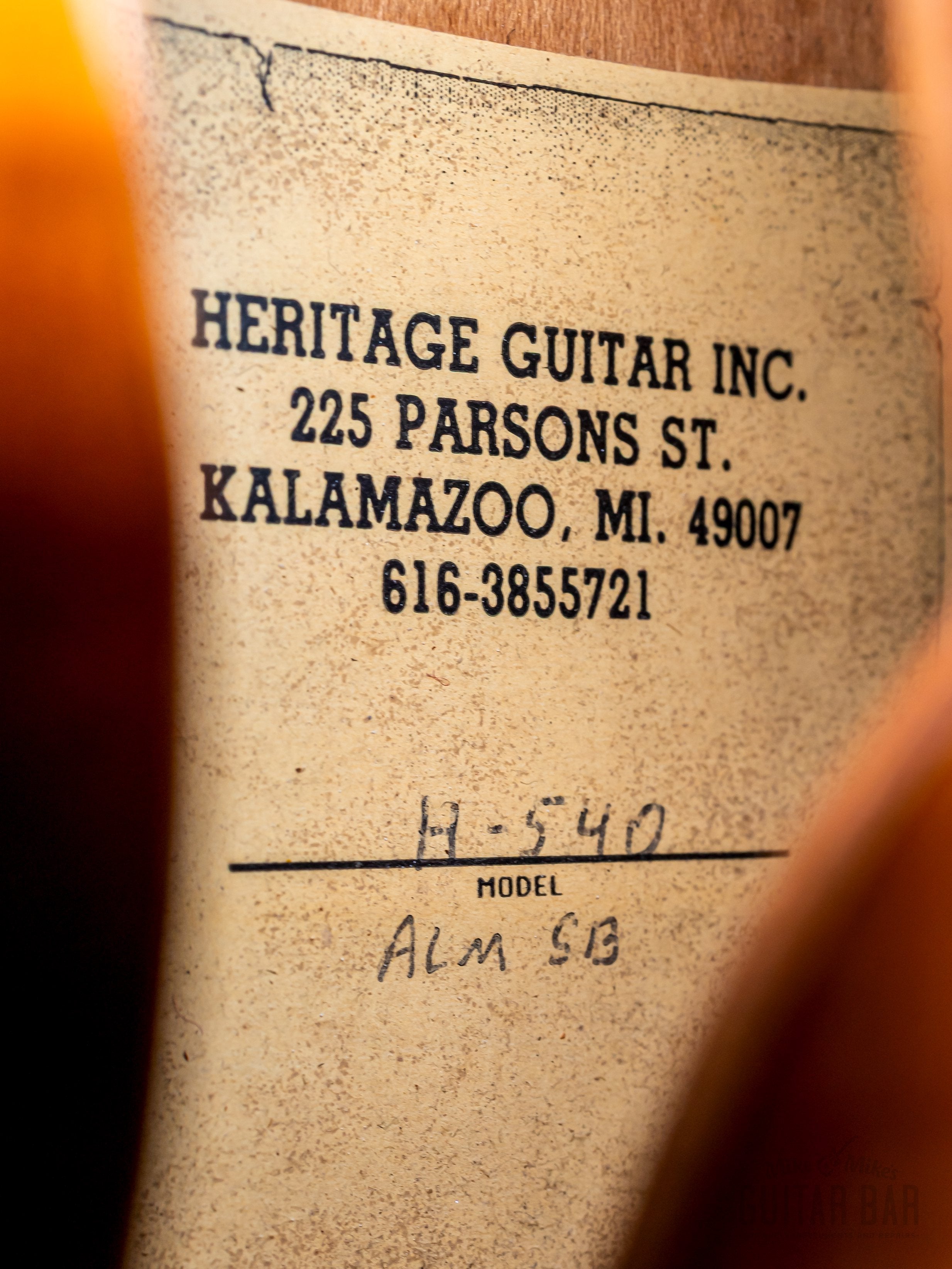 1995 Heritage H-540 Custom Limited Edition ES-Style Semi-Hollow Guitar