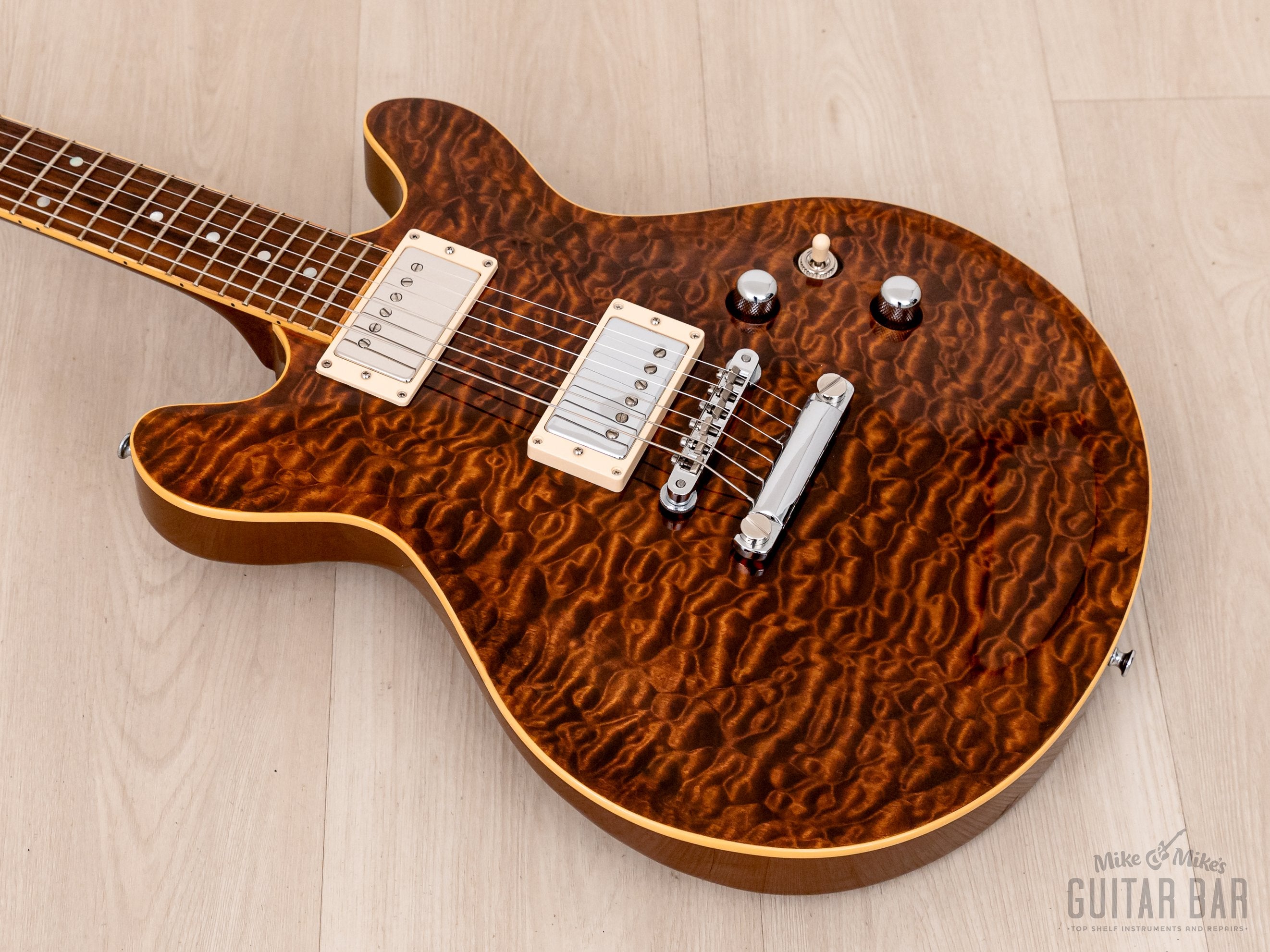 2004 Tokai Love Rock II Double Cutaway Quilt Top Walnut w/ Seymour Duncan, Japan