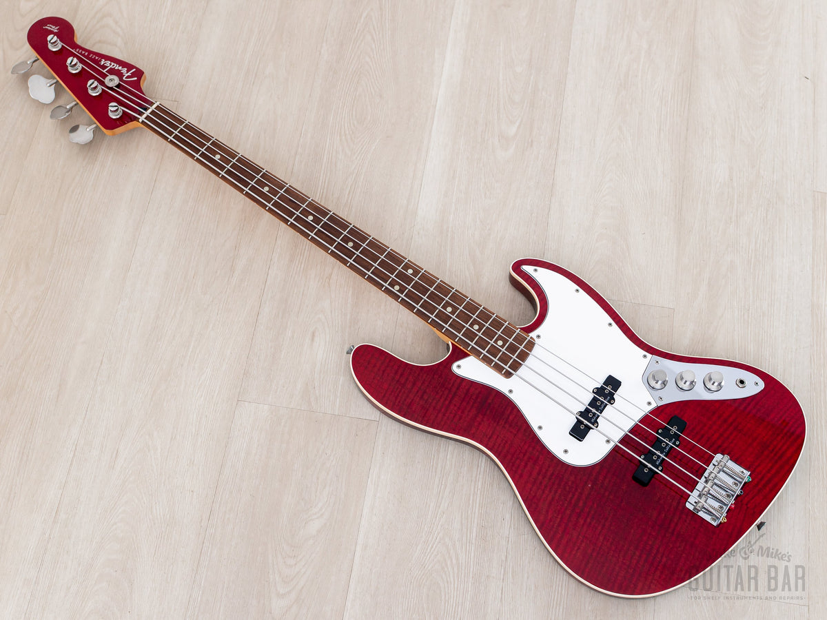 2008 Fender Aerodyne Jazz Bass AJB-110DMC Trans Red, front diagonal view