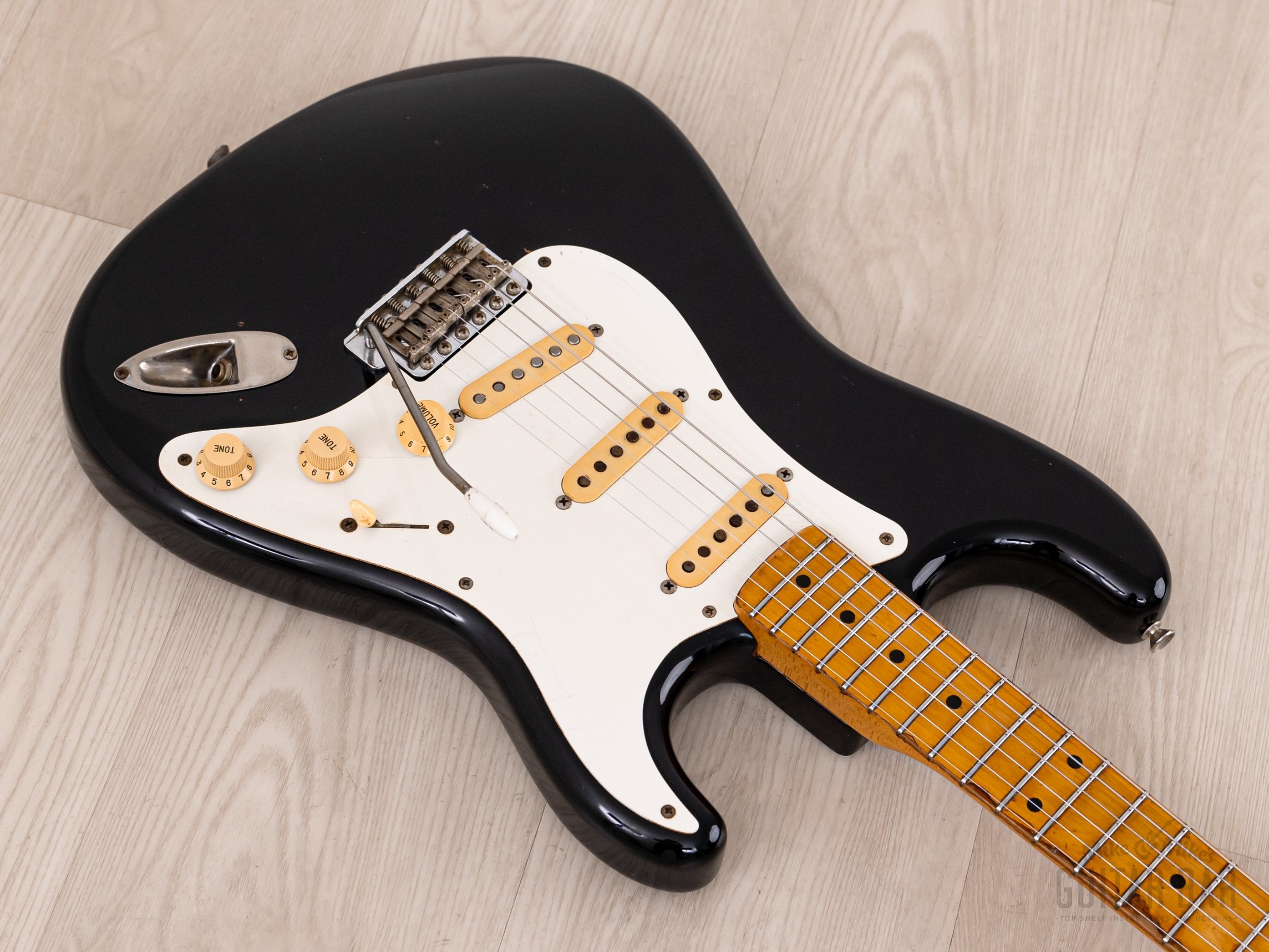 1983 Fender JV Stratocaster '57 Vintage Reissue ST57-65 Black w/ Fullerton USA Pickups, Japan MIJ Fujigen