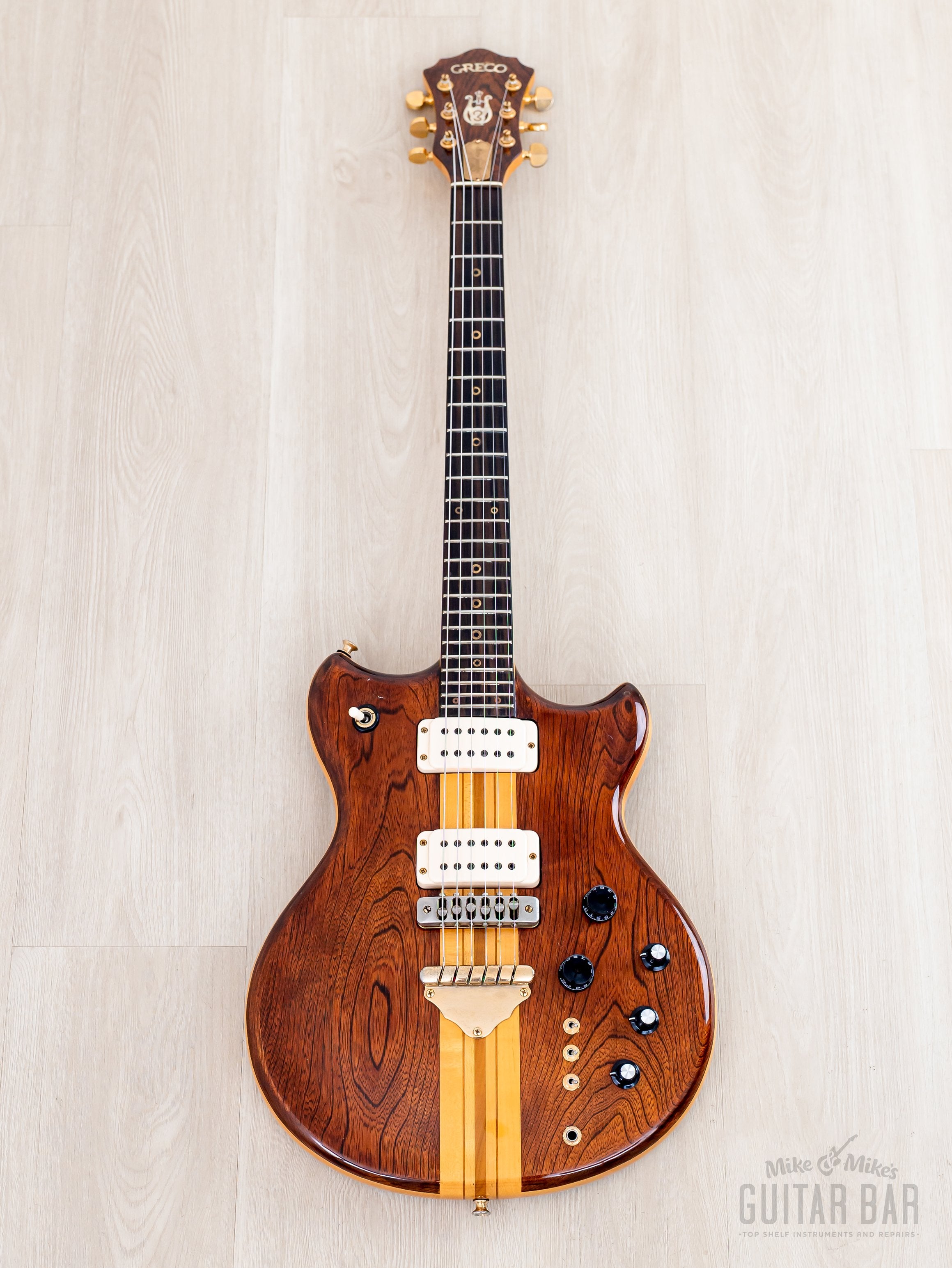 1978 Greco GO1400 Speed Way Vintage Neck Through Guitar Dark Stain, Ne