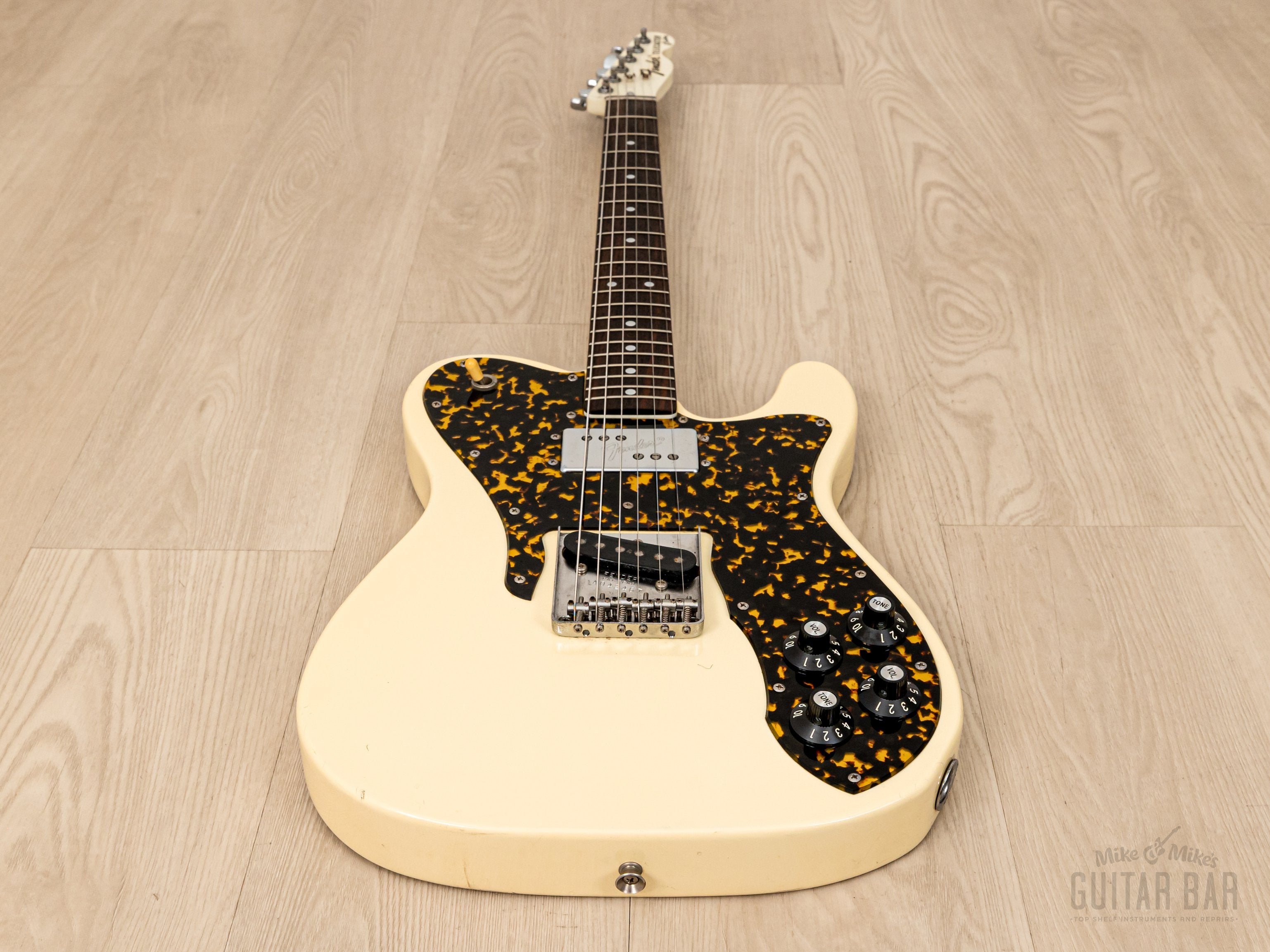 1990 Fender Order Made Telecaster Custom TC72 White, Non-Catalog w/ Leopard Guard, Japan MIJ Fujigen