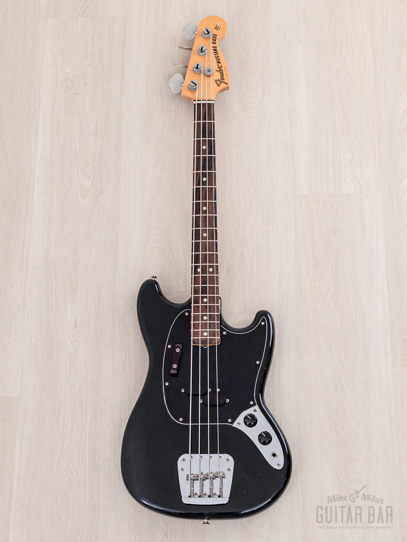 1976 Fender Mustang Bass Vintage Short Scale Bass Black 100% Original