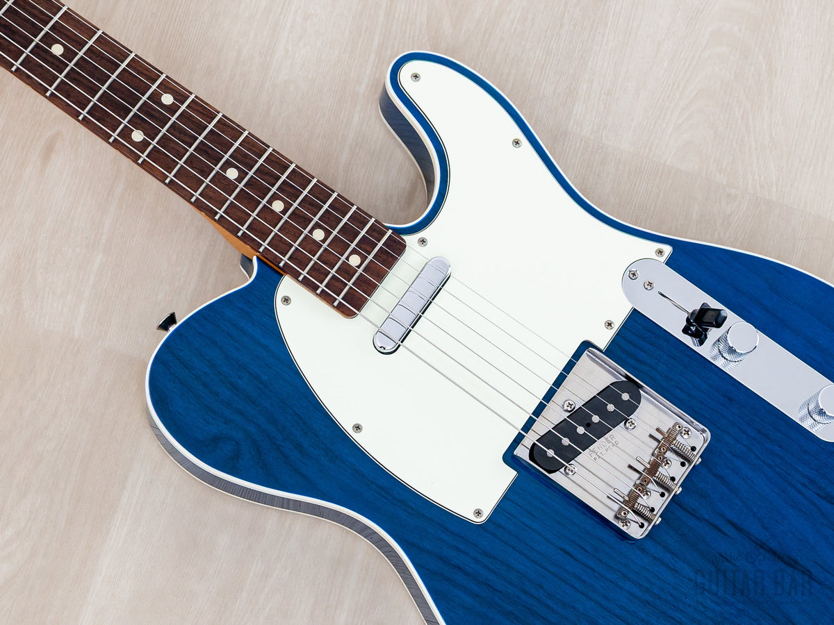 2016 Fender Classic 60s Telecaster Custom Trans Blue, body angled close-up