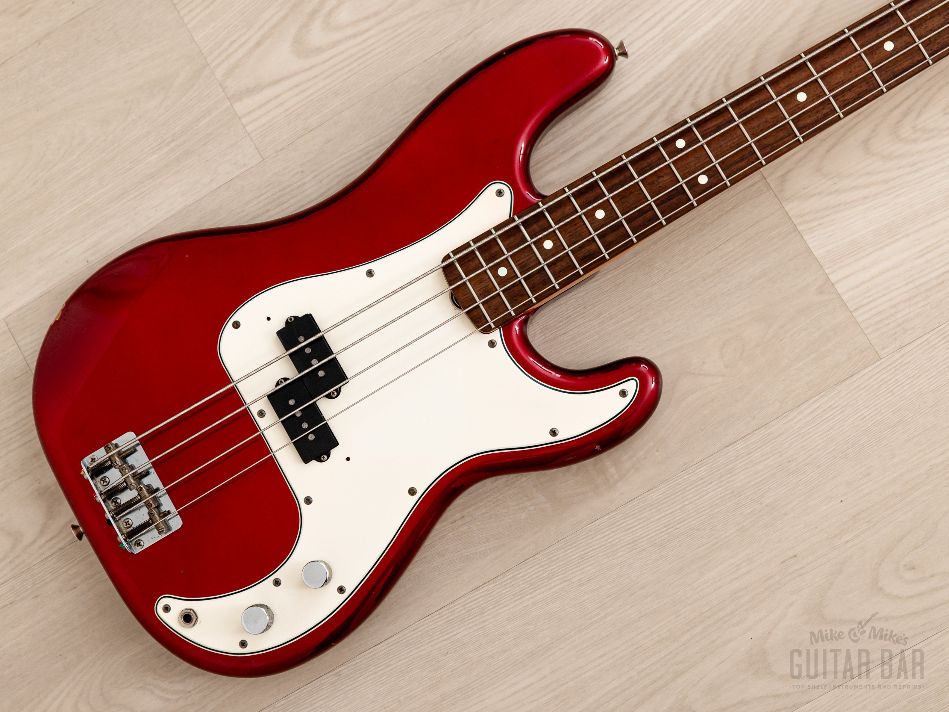 1982 Fender JV Precision Bass ‘62 Vintage Reissue PB62-75 Candy Apple Red,  100% Original, Japan MIJ Fujigen