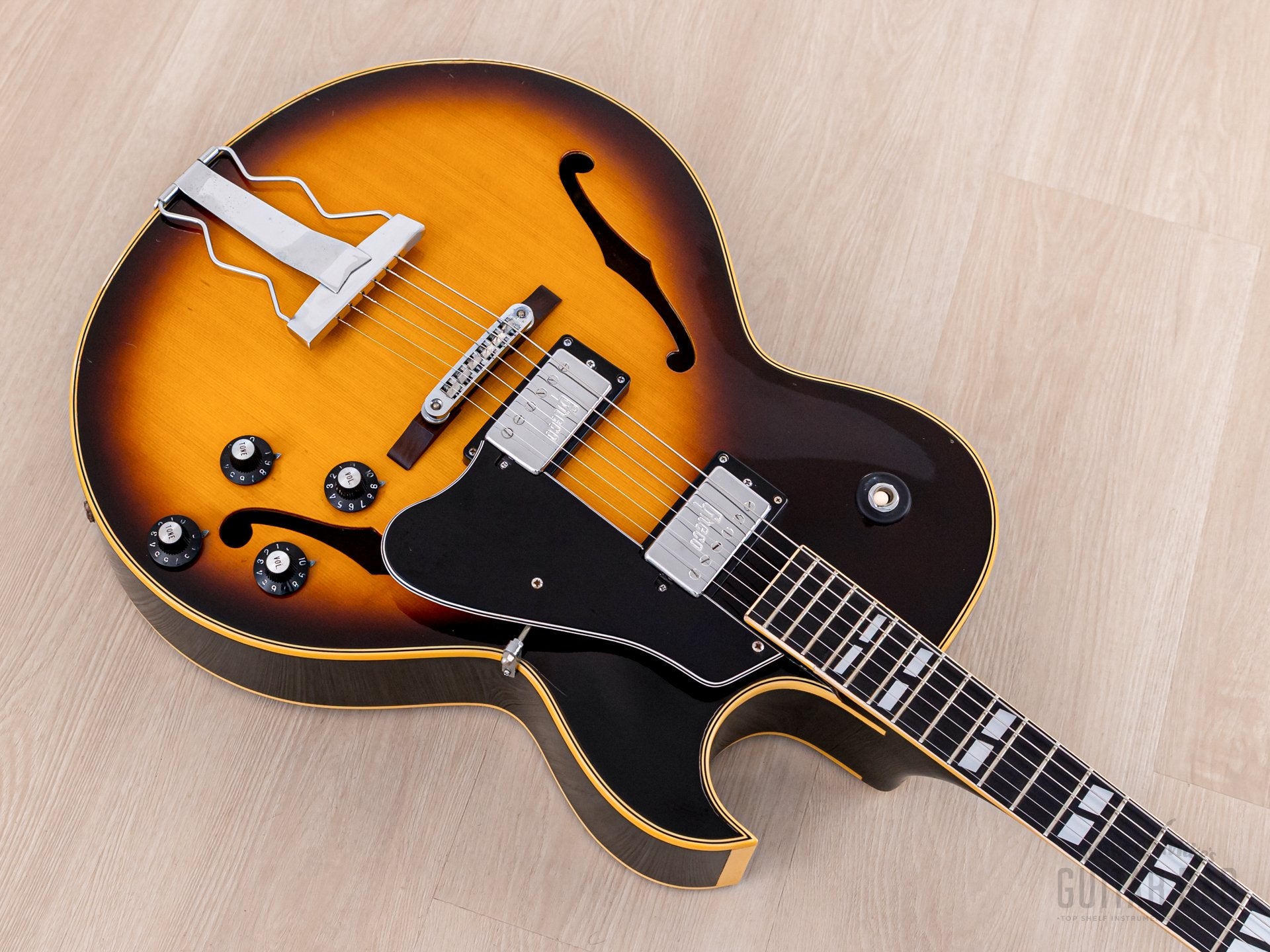 1974 Greco S-55 Vintage Hollowbody Guitar ES-175-Spec Sunburst w/ Embo