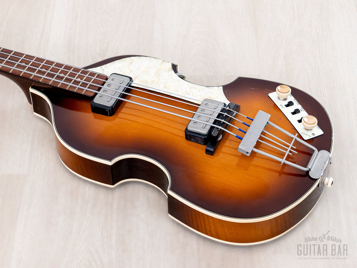 1960s Hofner 500/1 bass body, angled