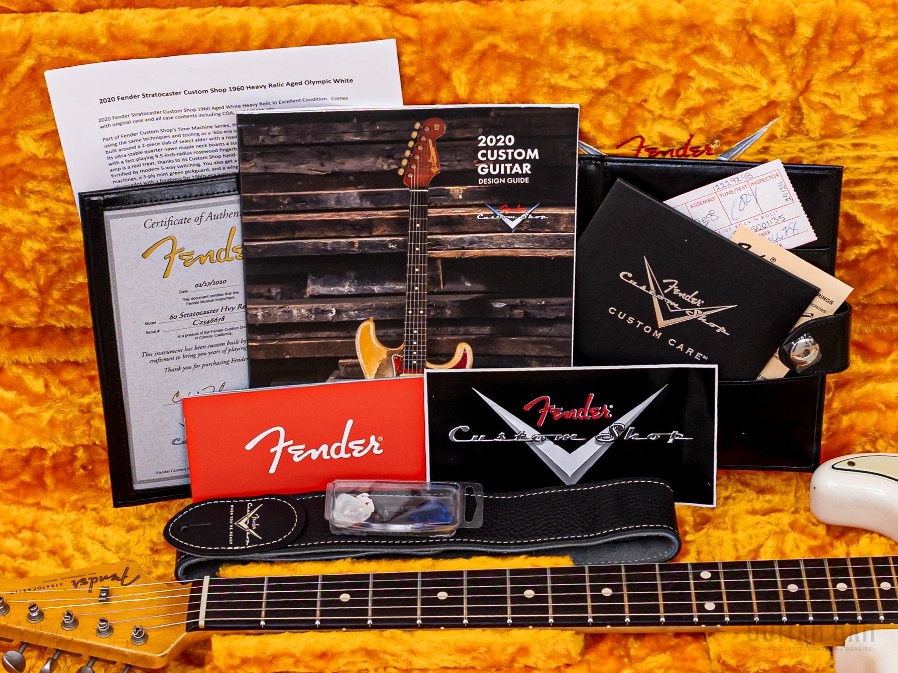 2020 Fender Custom Shop 1960 Stratocaster Heavy Relic Olympic White, Mint w/ Case, COA & Hangtags
