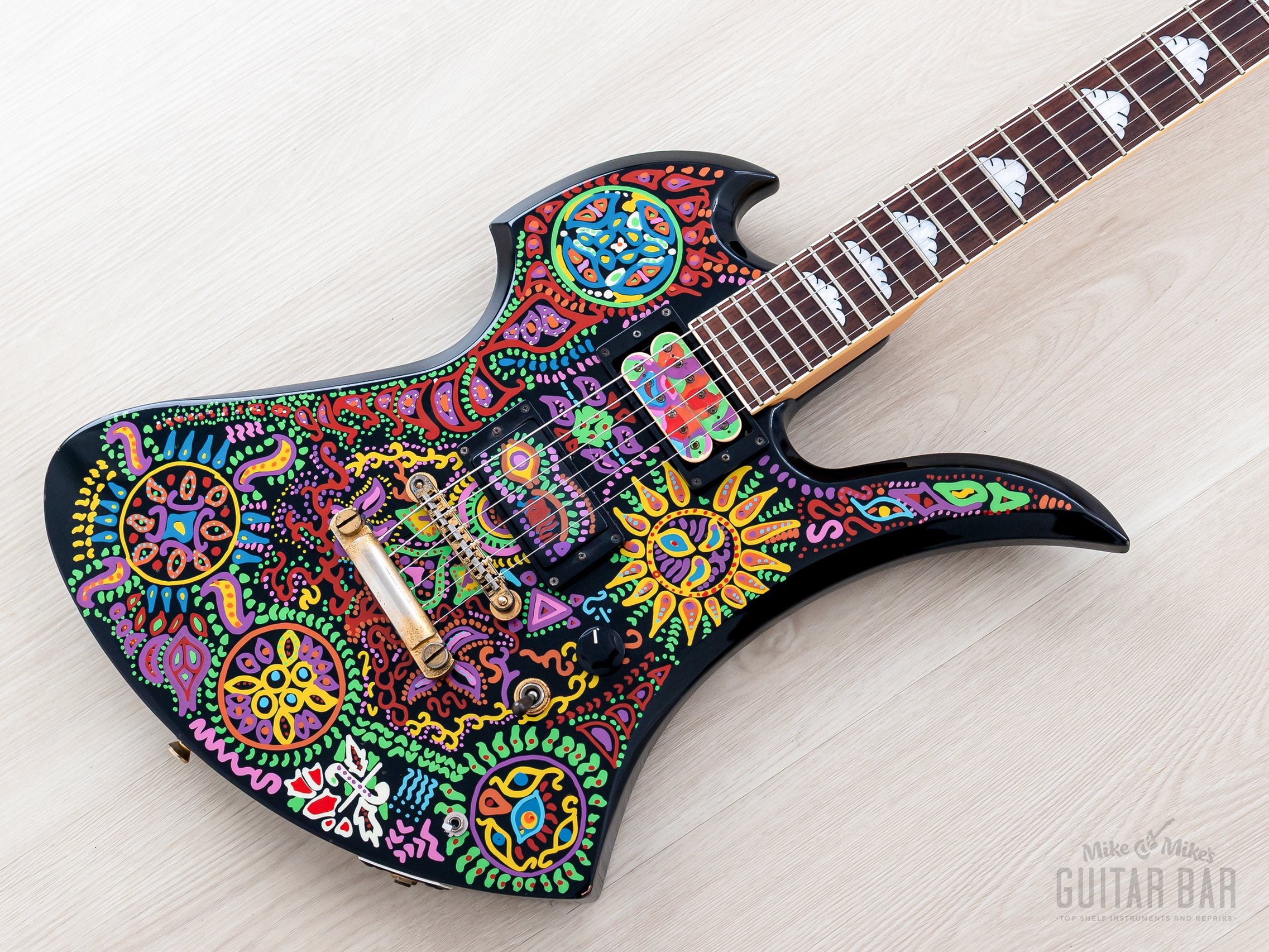 2000s Fernandes Mockingbird Hide Signature MG-120X, Graphic on Black,