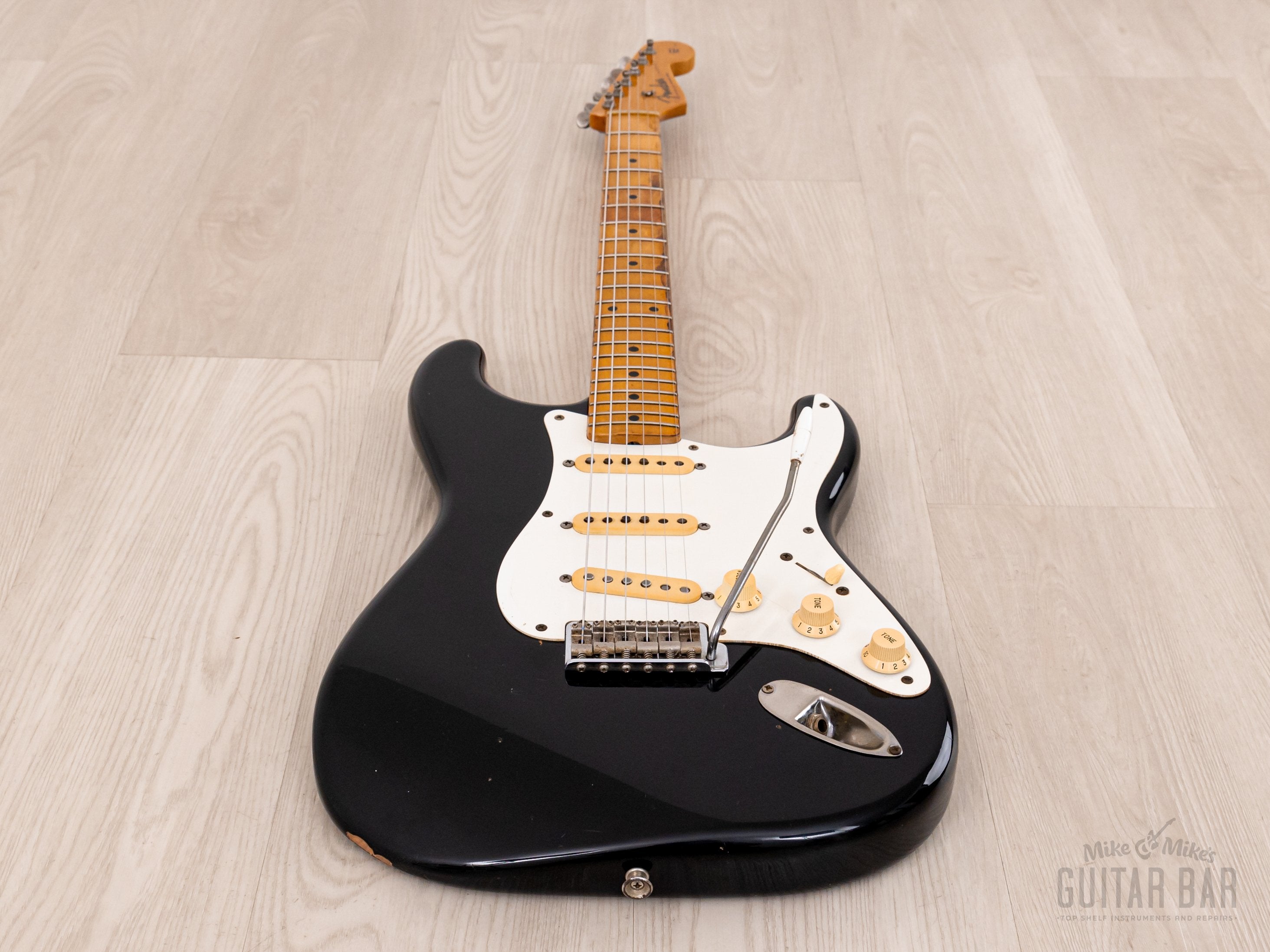 1983 Fender JV Stratocaster '57 Vintage Reissue ST57-65 Black w/ Fullerton USA Pickups, Japan MIJ Fujigen