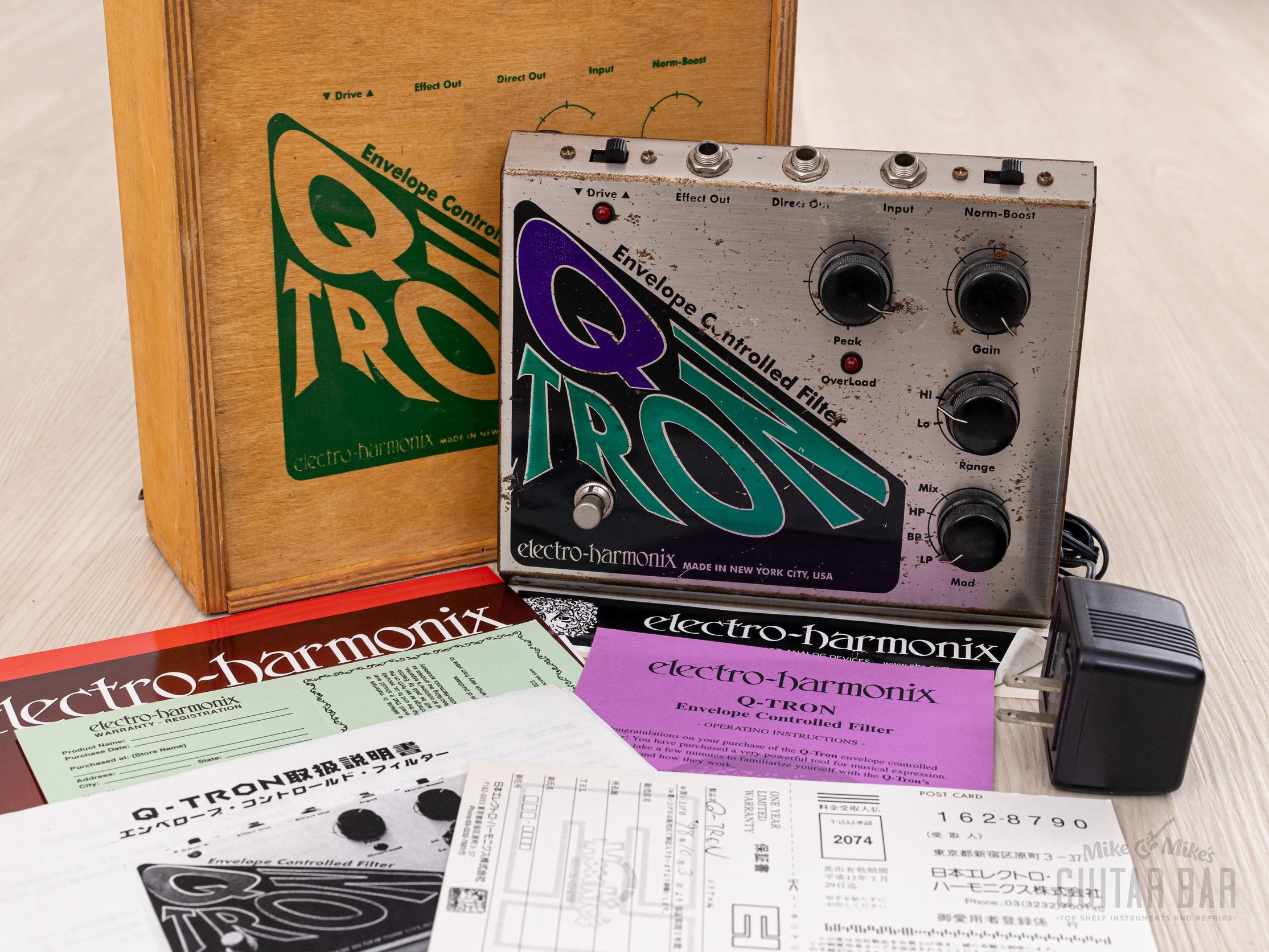 1997 Electro Harmonix Q-Tron Envelope Controlled Filter Effects Pedal w/ Box, Adapter, Paperwork