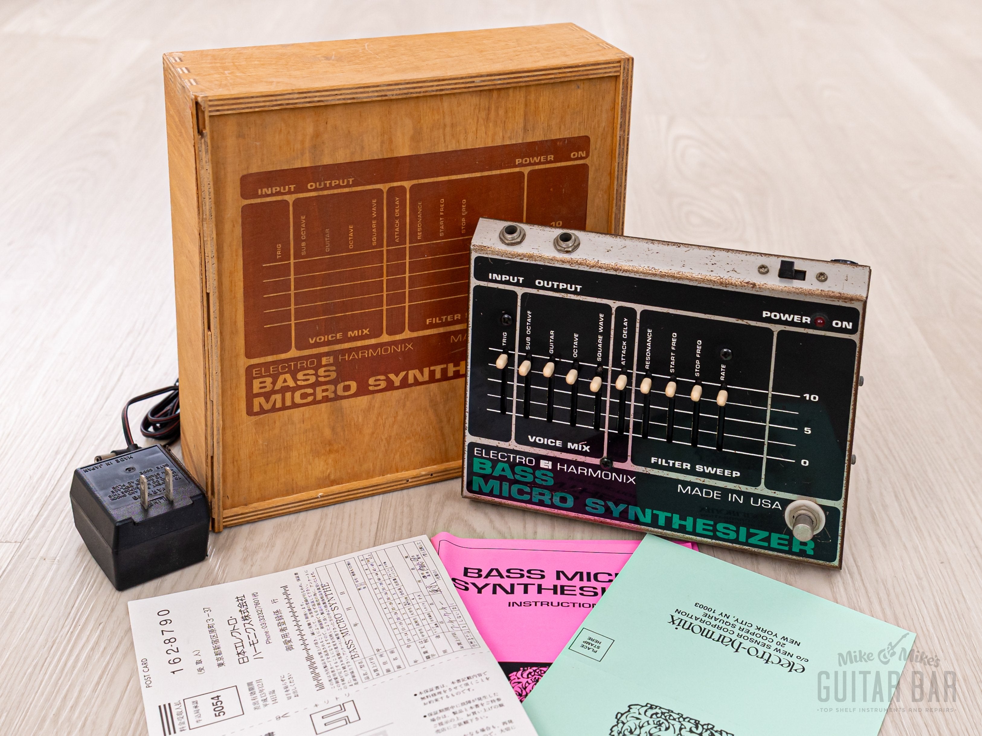 2000 Electro Harmonix Bass Micro Synthesizer Effects Pedal w/ Crate, Adapter & Paperwork