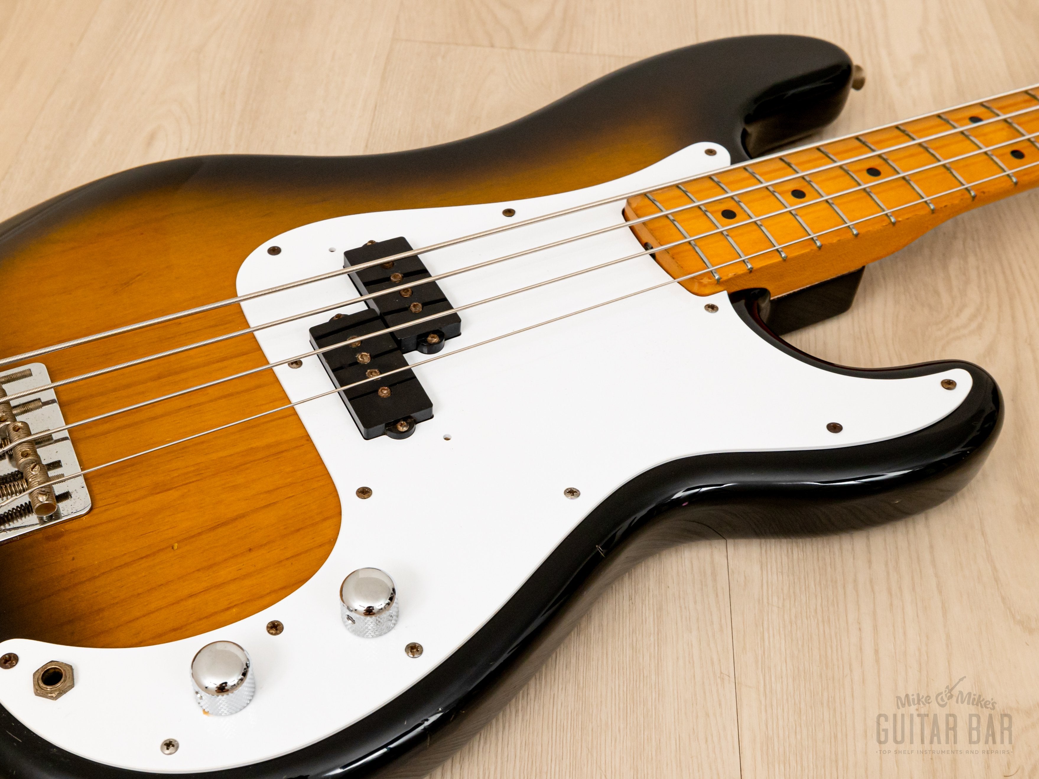 1990 Fender Precision Bass ‘57 Vintage Reissue PB57-700 Sunburst w/ Dimarzio, Japan MIJ Fujigen