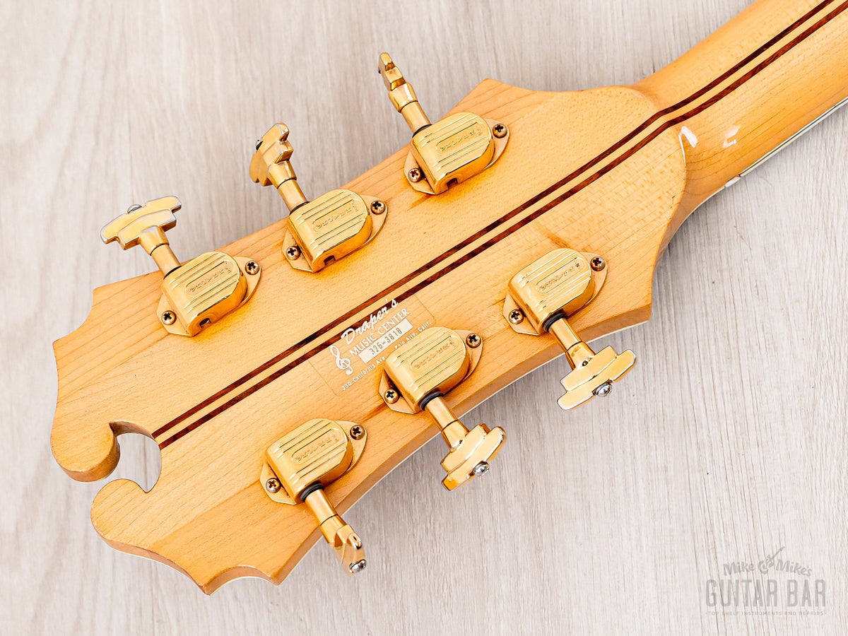 Carlo Greco headstock back with gold tuners