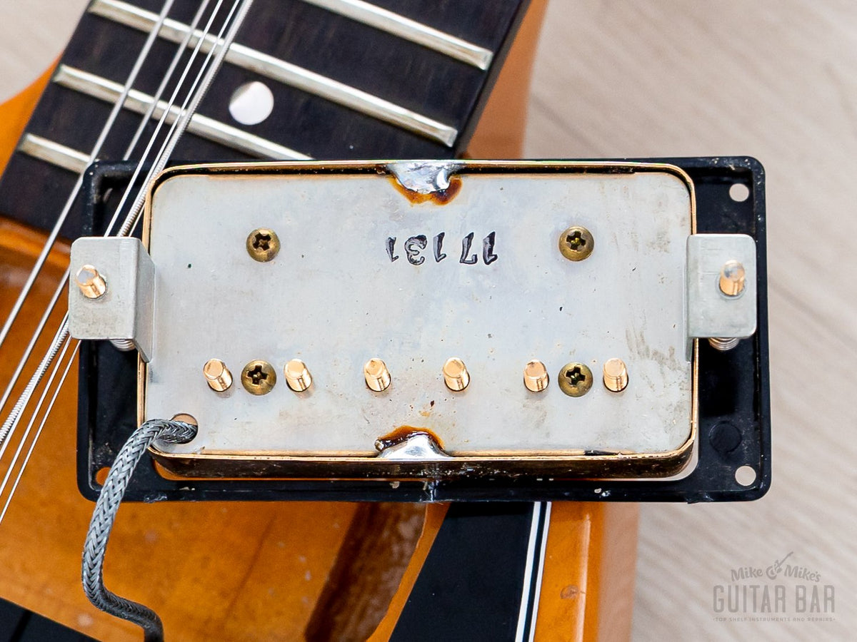Maxon U-2000 humbucker baseplate with 1977 date stamp