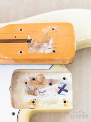 Close-up of neck pocket markings