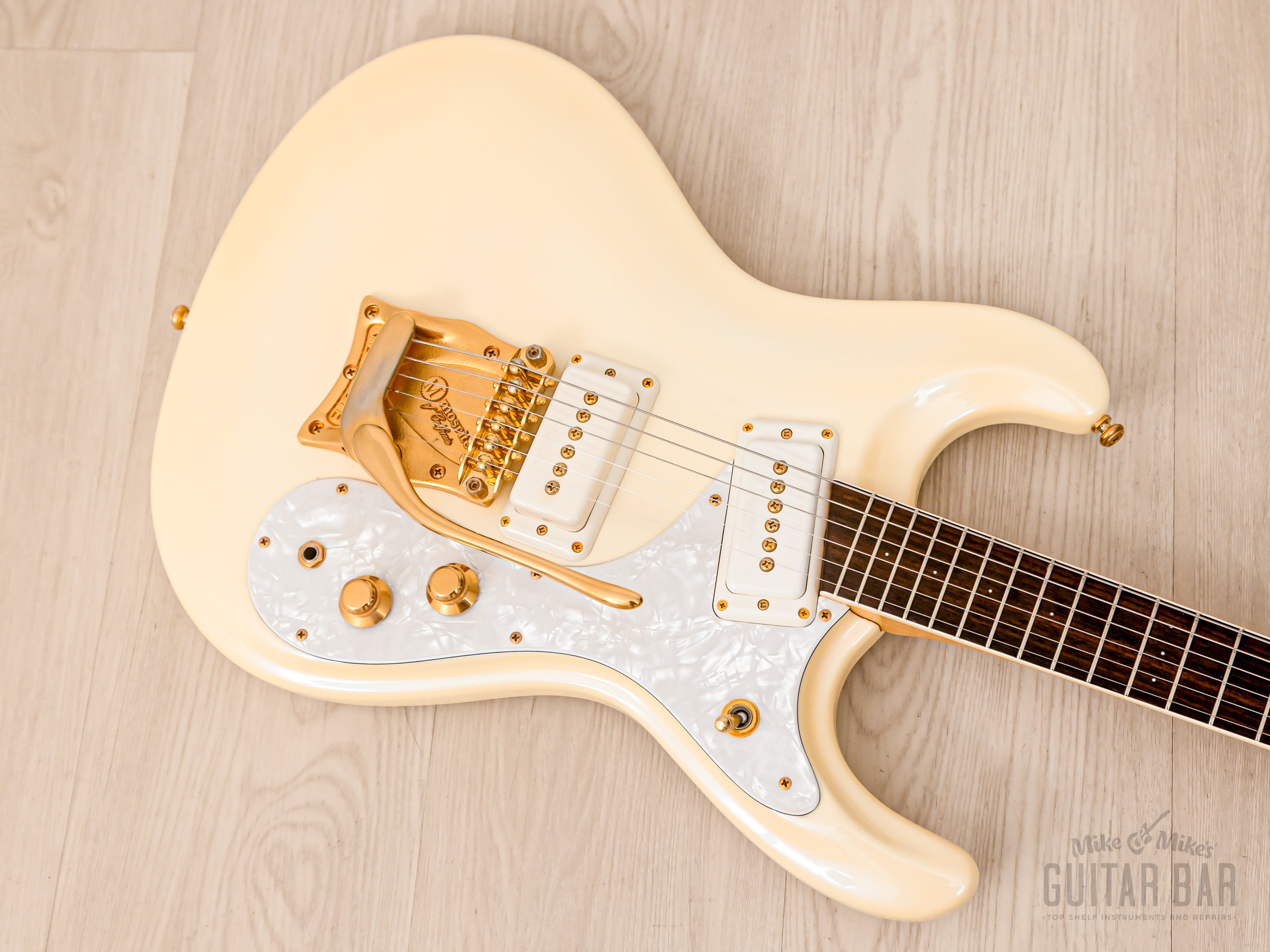 2000s Mosrite Ventures Model Super Custom '65 Pearl White w/ Gold Hard