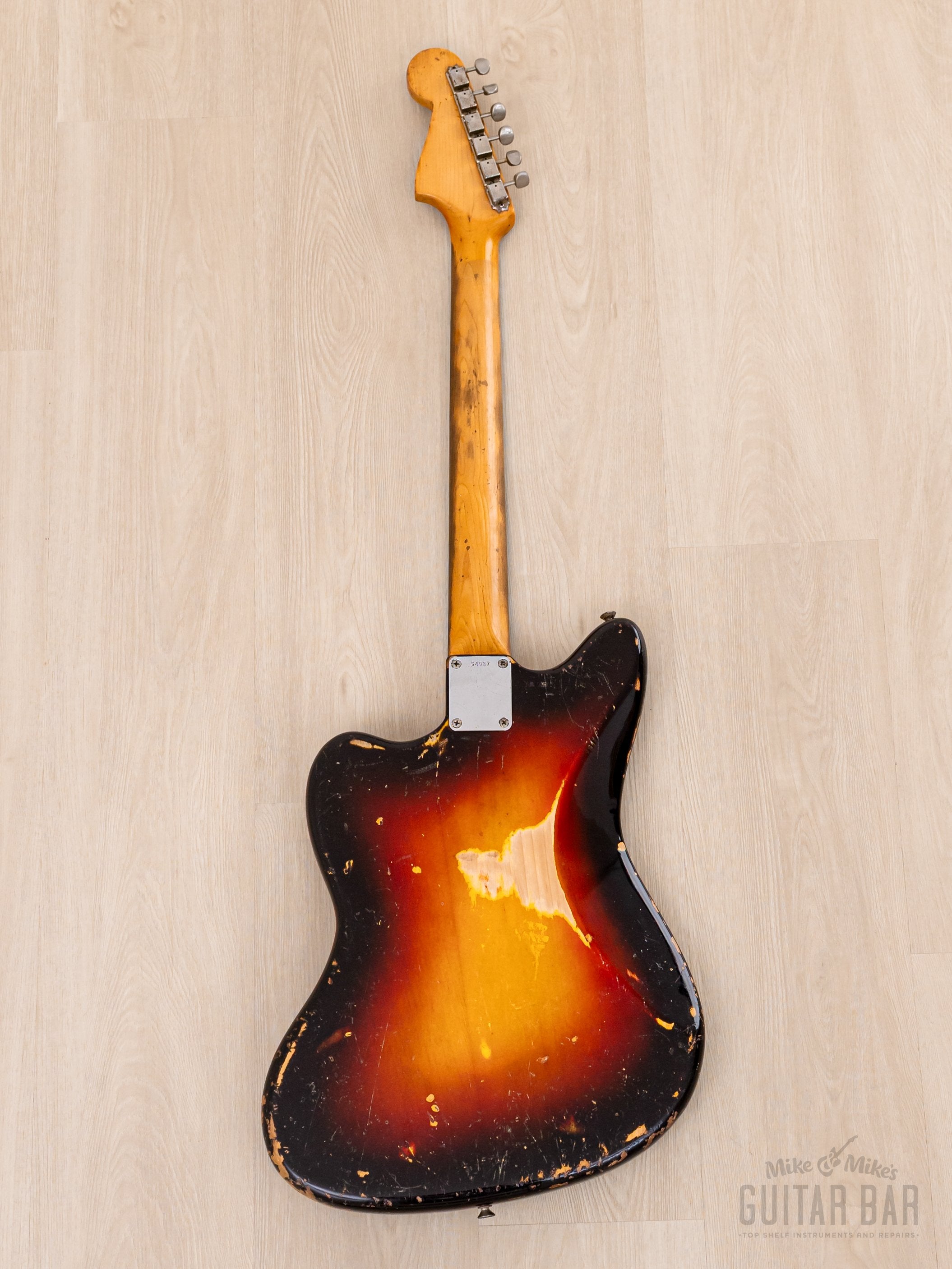 1961 Fender Jazzmaster Pre-CBS Slab Board Vintage Offset Guitar Sunburst, 100% Original w/ Case