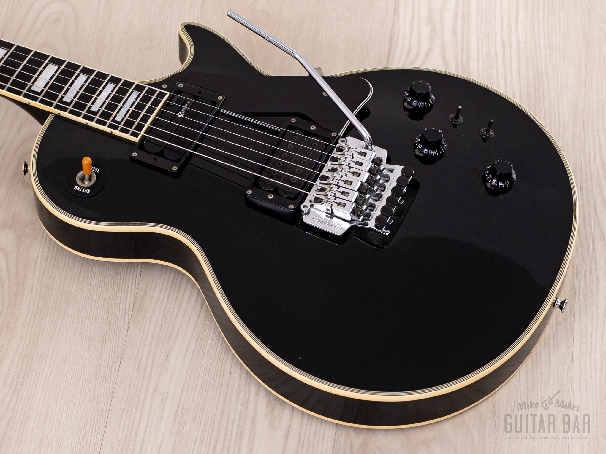 1990s Burny RLC-105X Black Beauty, Fernandes Sustainer & Floyd Rose, Japan