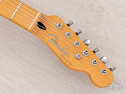 TN90-SPL Thinline Telecaster White Solid Gold headstock front with Fender logo