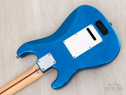 1999 Fender ST-Champ10 mini Strat Lake Placid Blue, back of body, angled