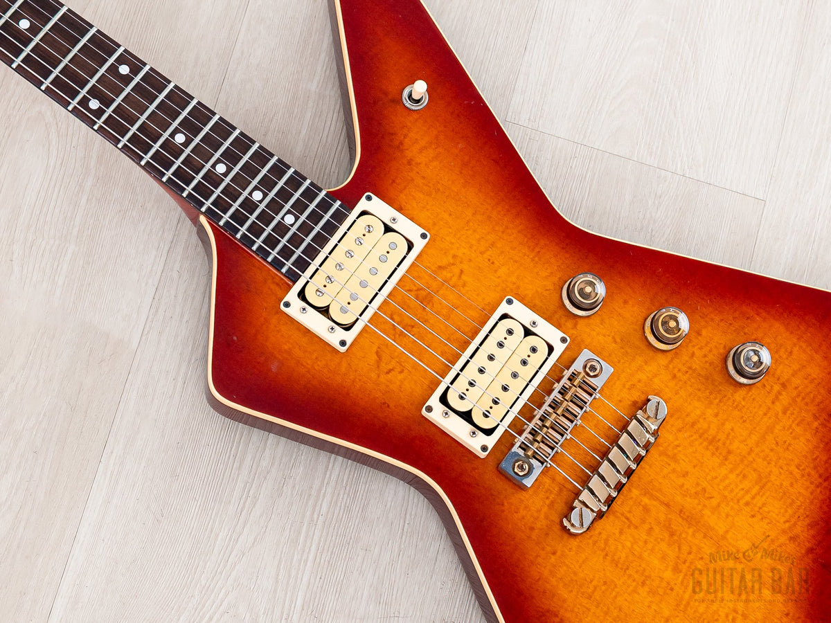 Ibanez DT400 body and bound rosewood fretboard, angled view