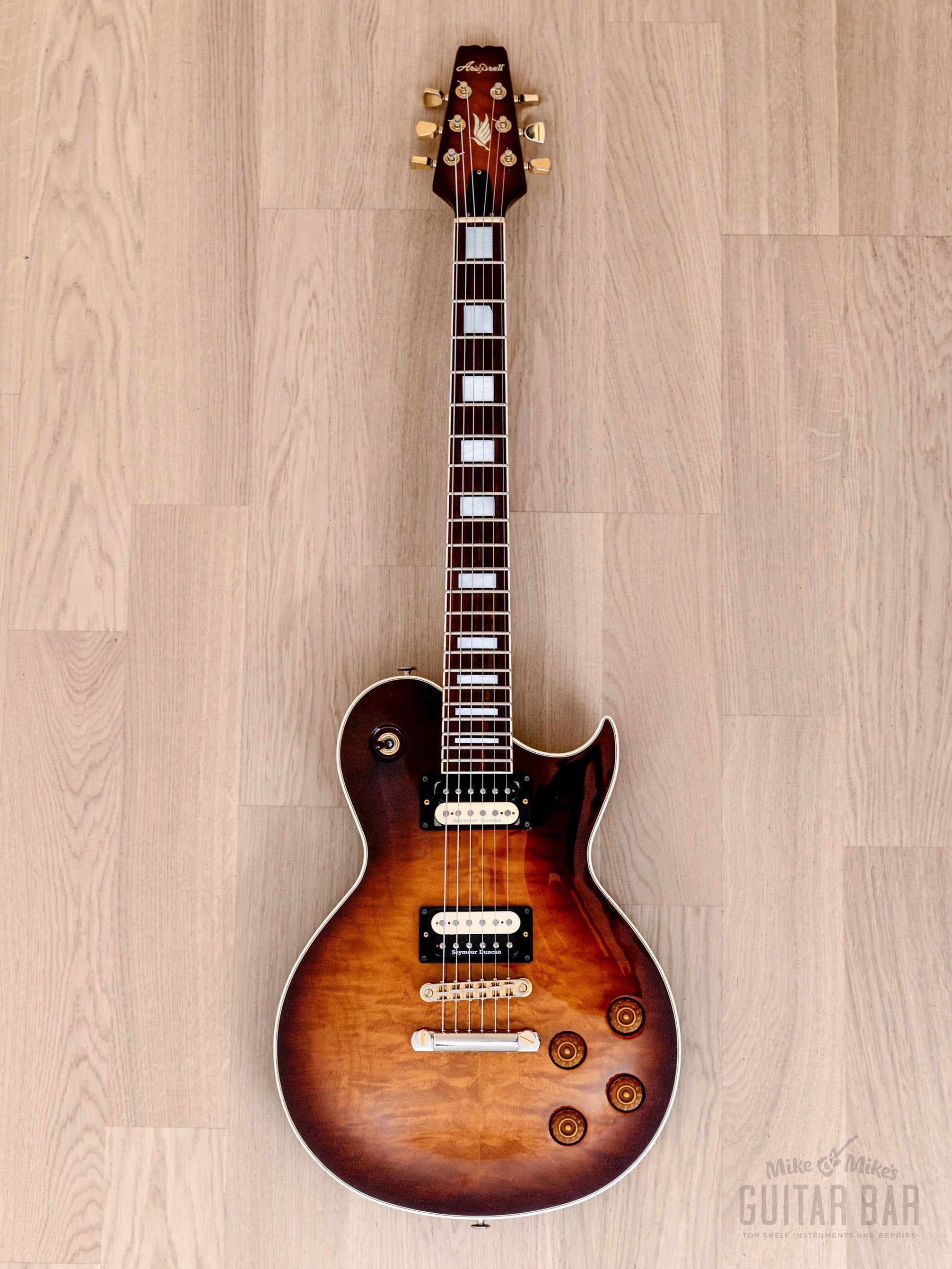 Aria Pro II PE-85R Electric Guitar Flame Top Tobacco Sunburst w/ Seymour Duncan, Japan
