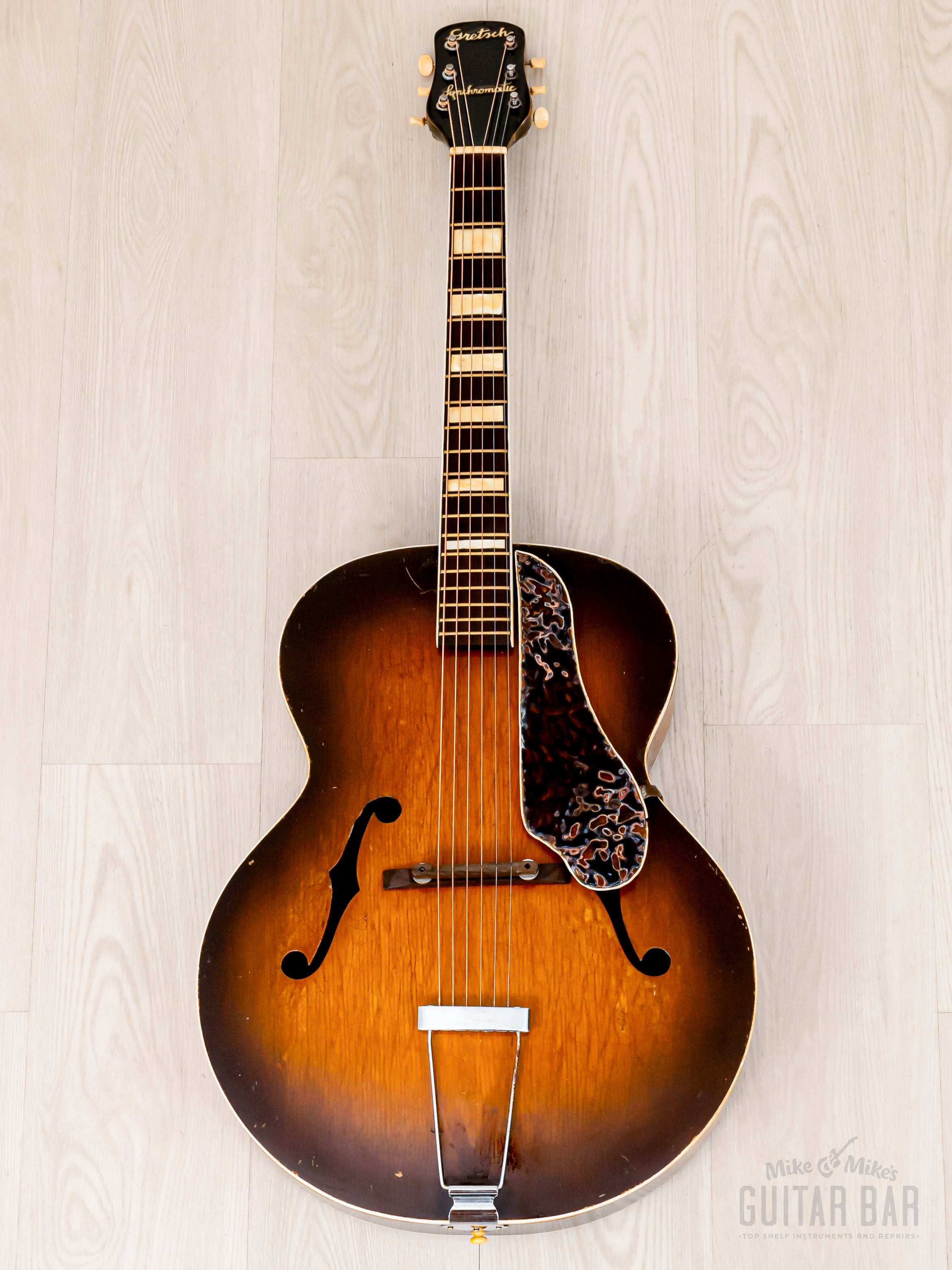 1940s Gretsch Synchromatic 100 Vintage Archtop Acoustic Guitar Sunburs