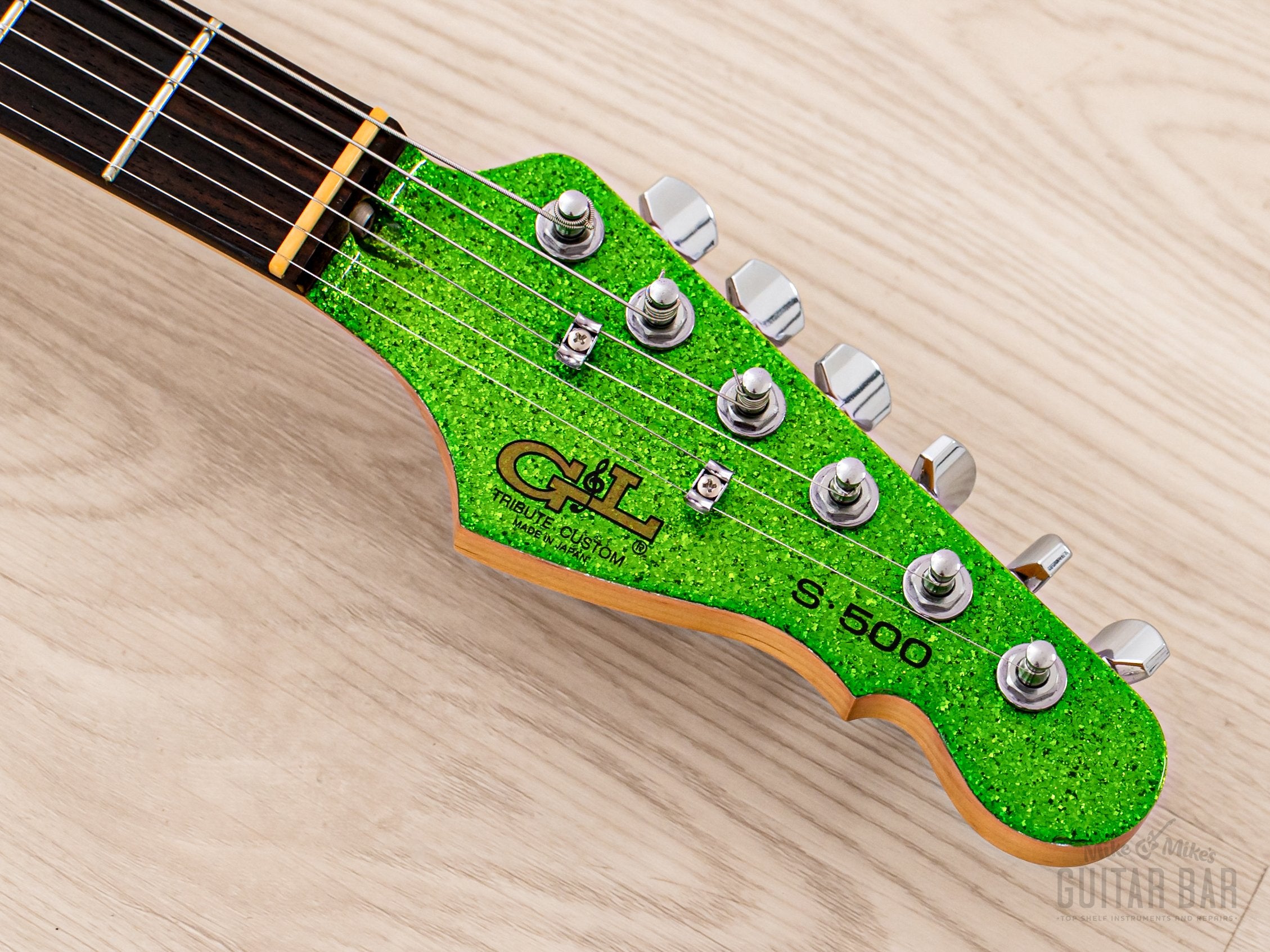 1996 G&L Tribute Custom S-500 Green Sparkle Near-Mint, Japan Fujigen – Mike  & Mike's Guitar Bar