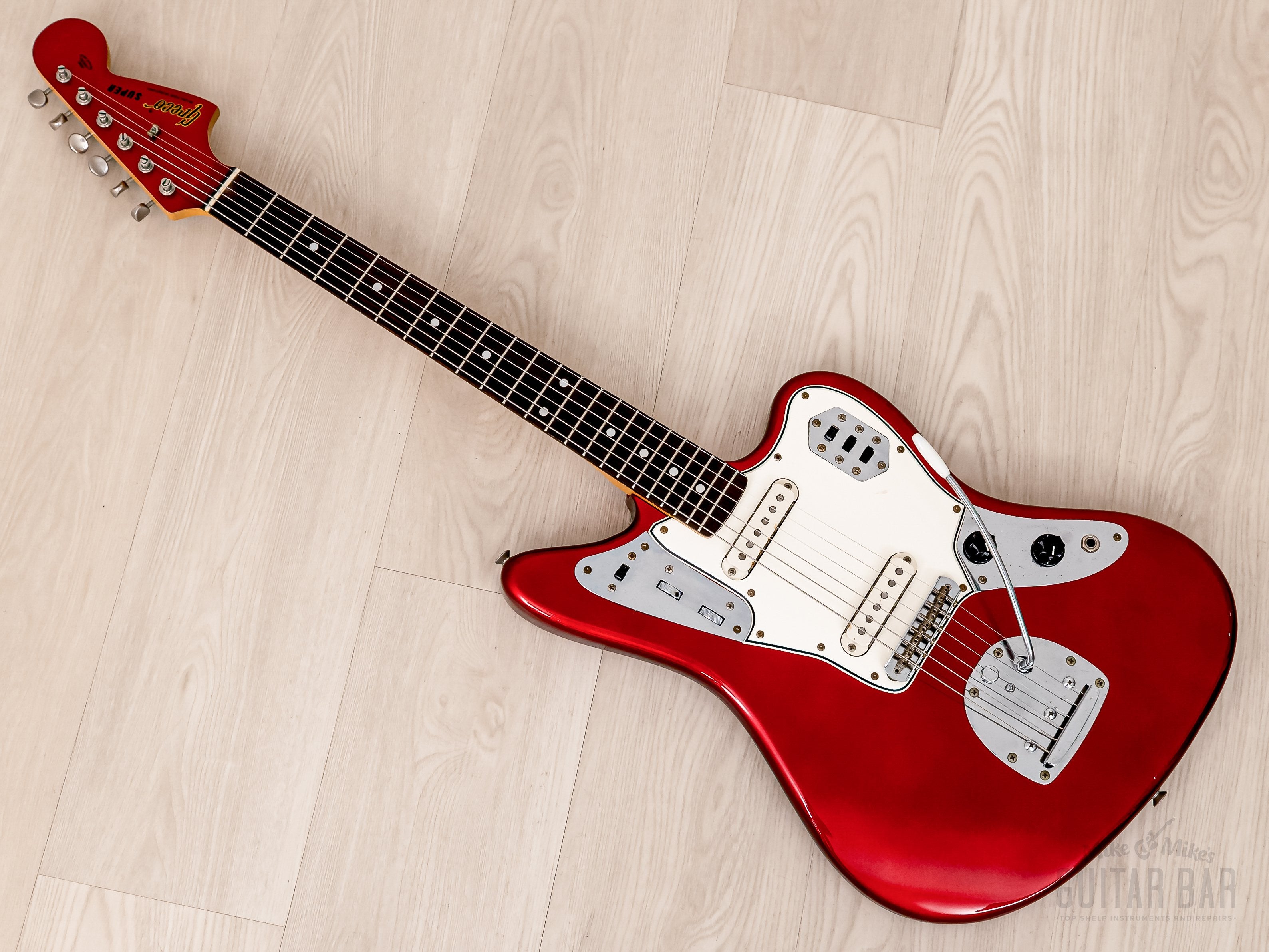 1980 Greco Super Real JG700 Jaguar Vintage Guitar Candy Apple Red Ash, Pre-JV Japan Fujigen