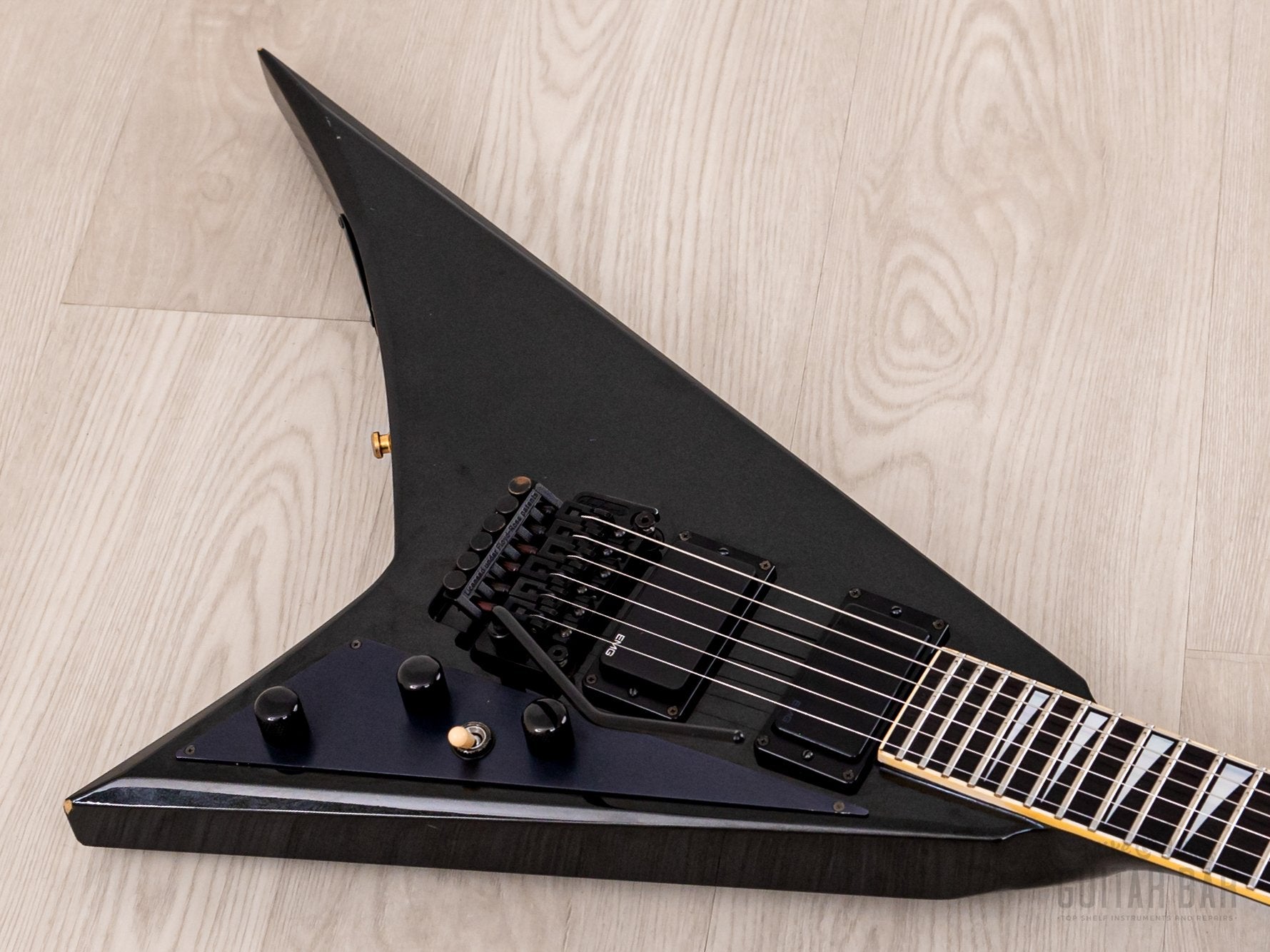 1991 Grover Jackson Randy Rhoads Custom V Metallic Black w/ EMGs, Case