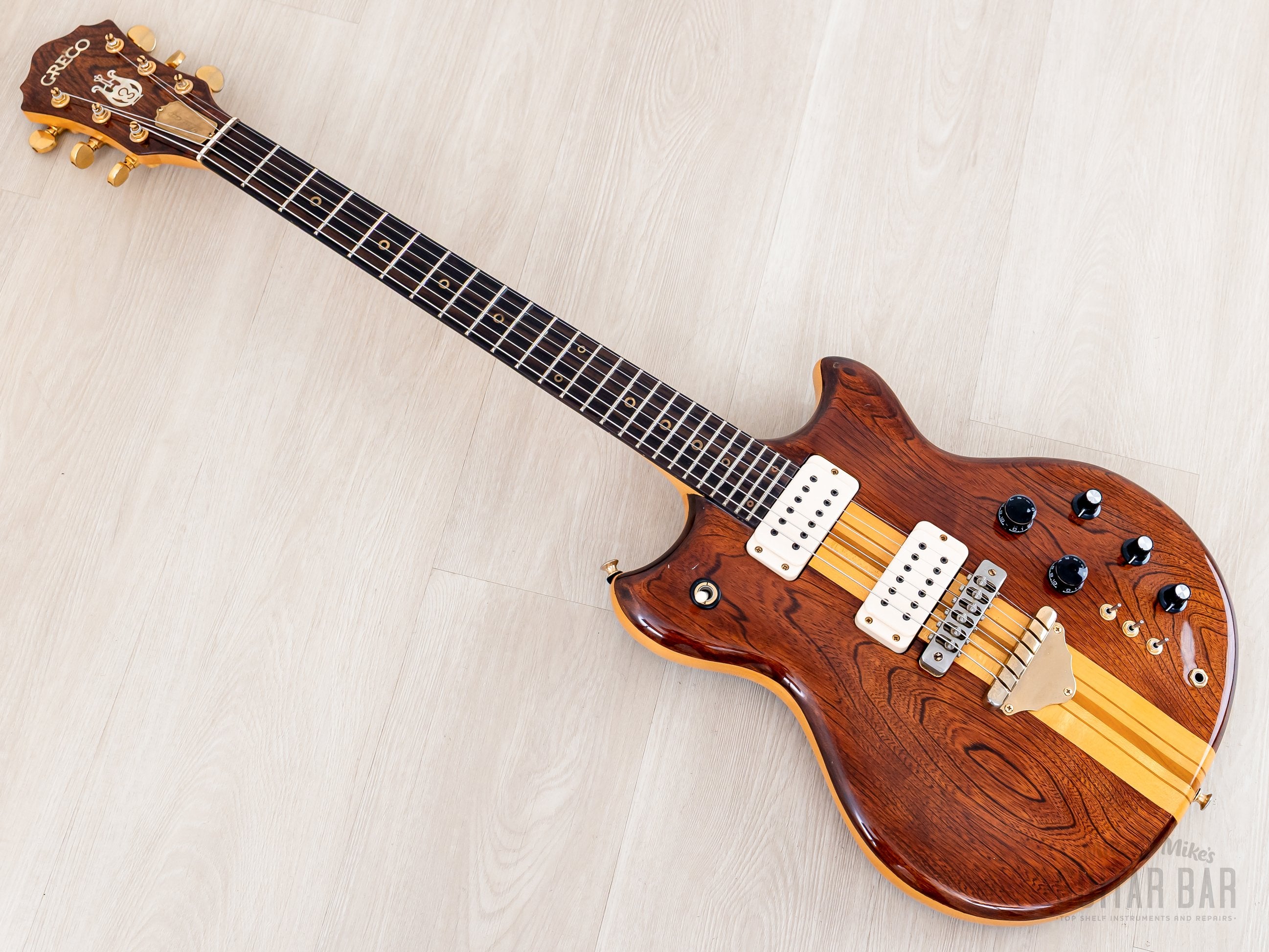 1978 Greco GO1400 Speed Way Vintage Neck Through Guitar Dark Stain, Ne