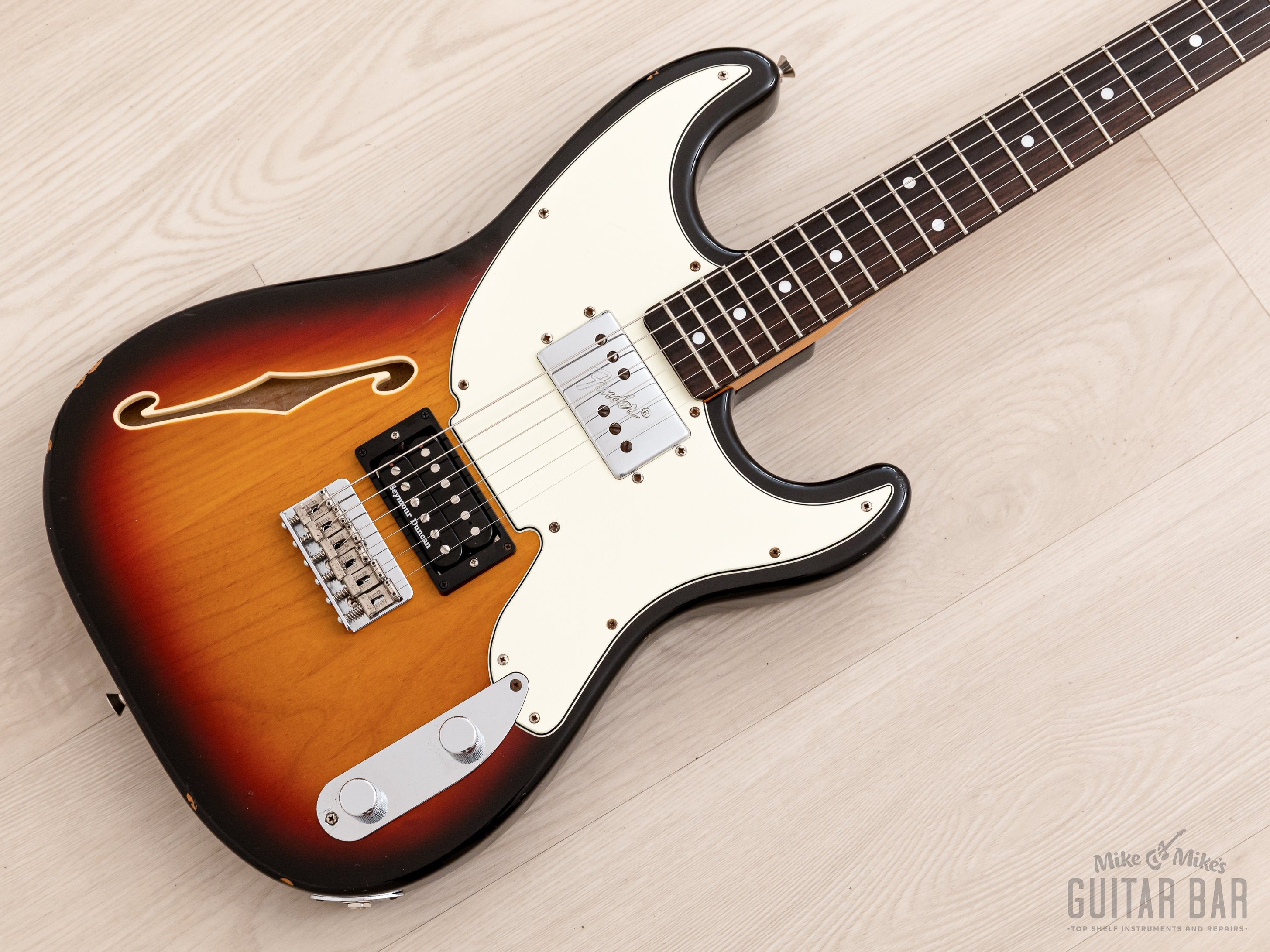 2011 Fender Pawn Shop '72 Semi-Hollow Strat-Style Guitar Sunburst w/ Wide Range & Duncan SH-4 JB, Japan MIJ