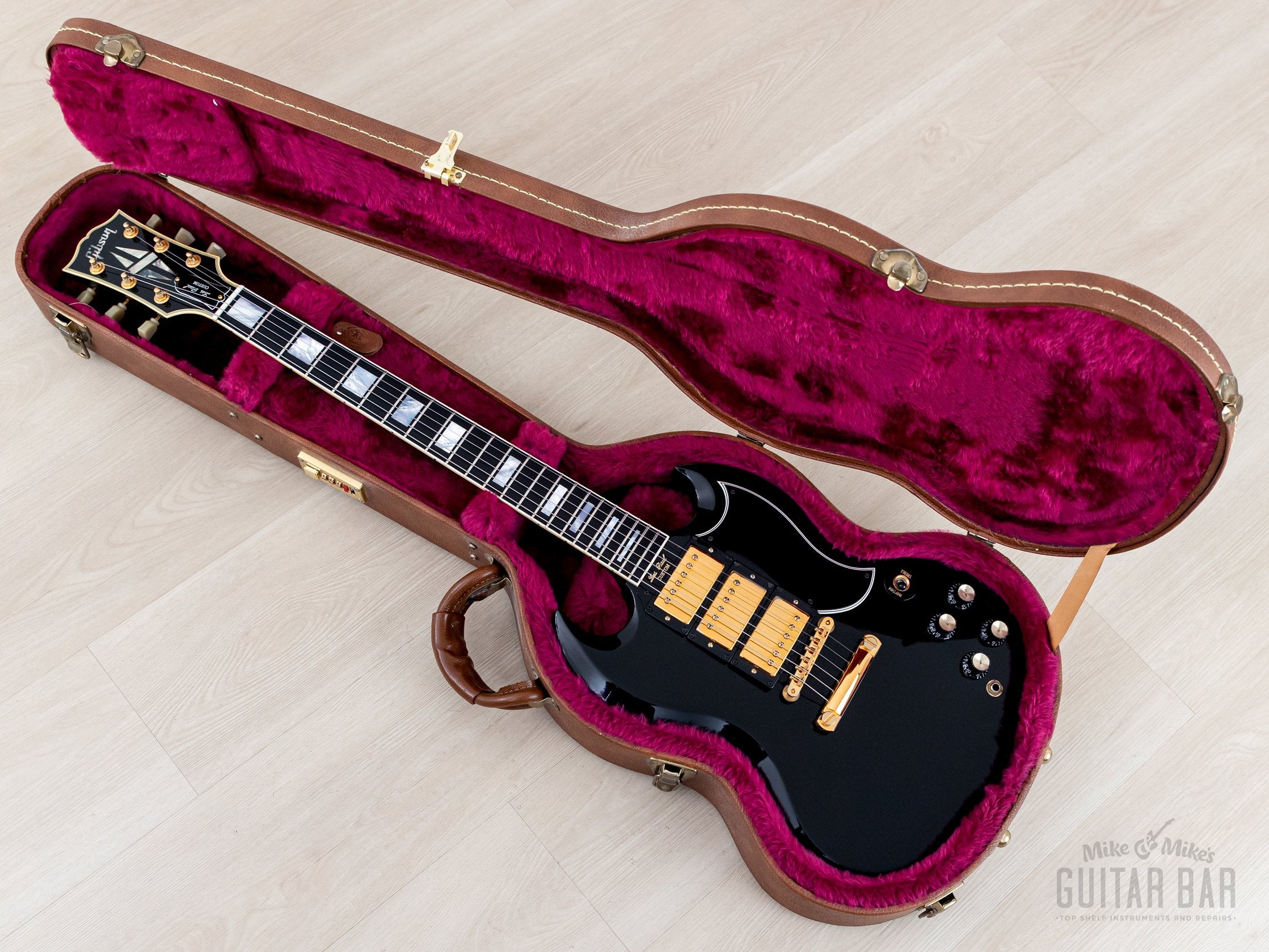 1999 Gibson Custom Shop 1961 Les Paul SG Custom Ebony 3 Pickup w/ 57 C