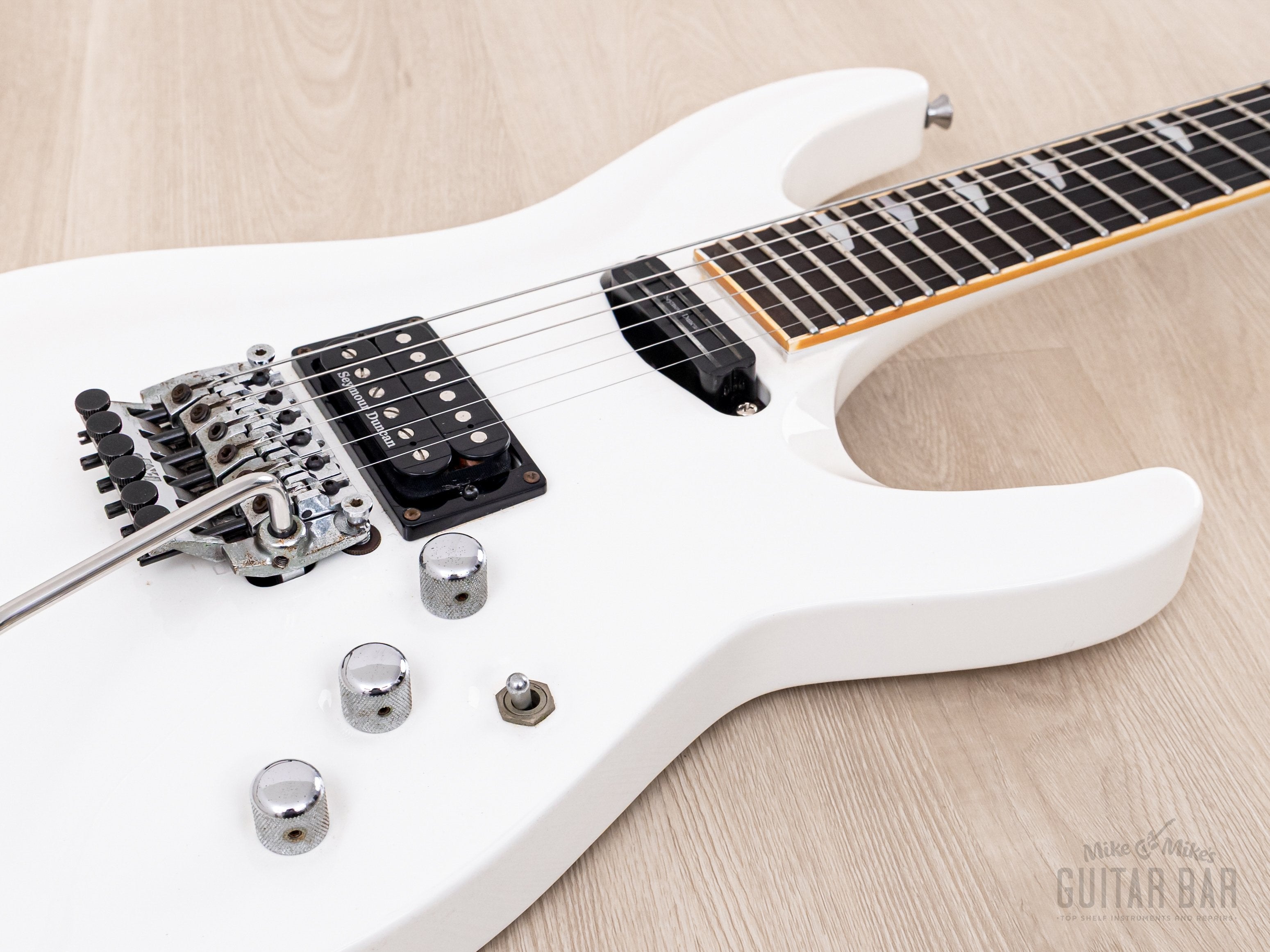 1989 ESP Custom Shop Horizon Custom Vintage Neck Through Guitar White, Near-Mint w/ Floyd Rose, Seymour Duncan