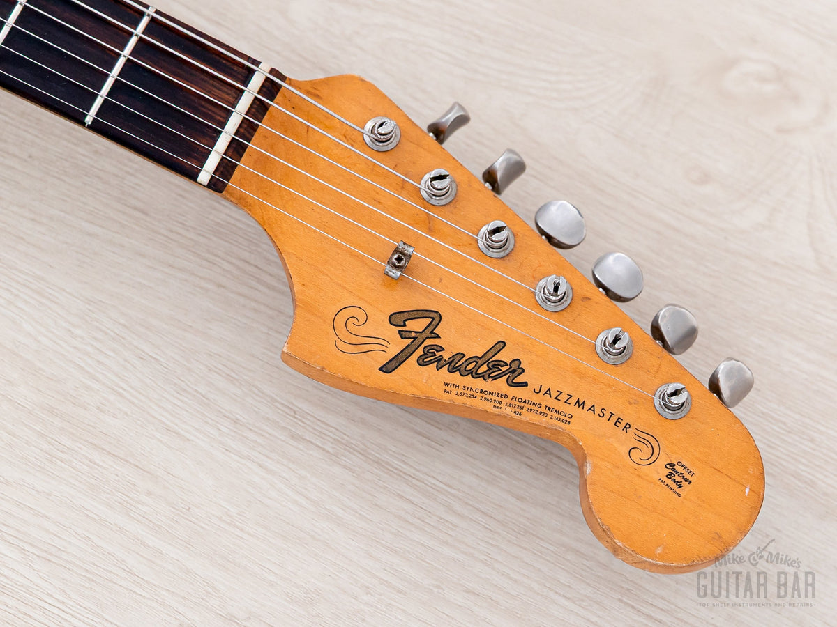 1965 Jazzmaster headstock front with Fender transition logo