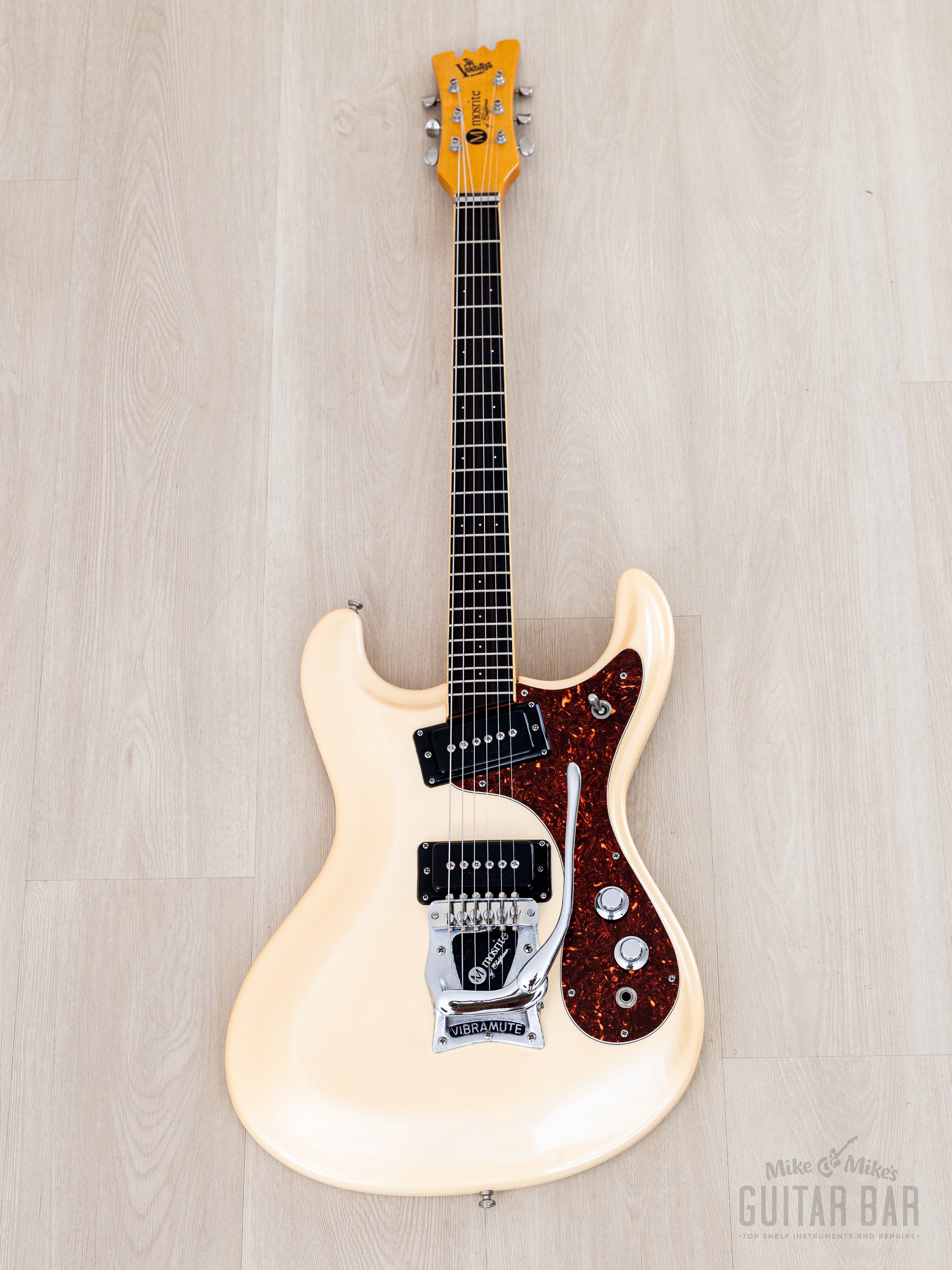 2000s Mosrite Ventures Model 1965 Vintage Reissue V-65 Pearl White w/