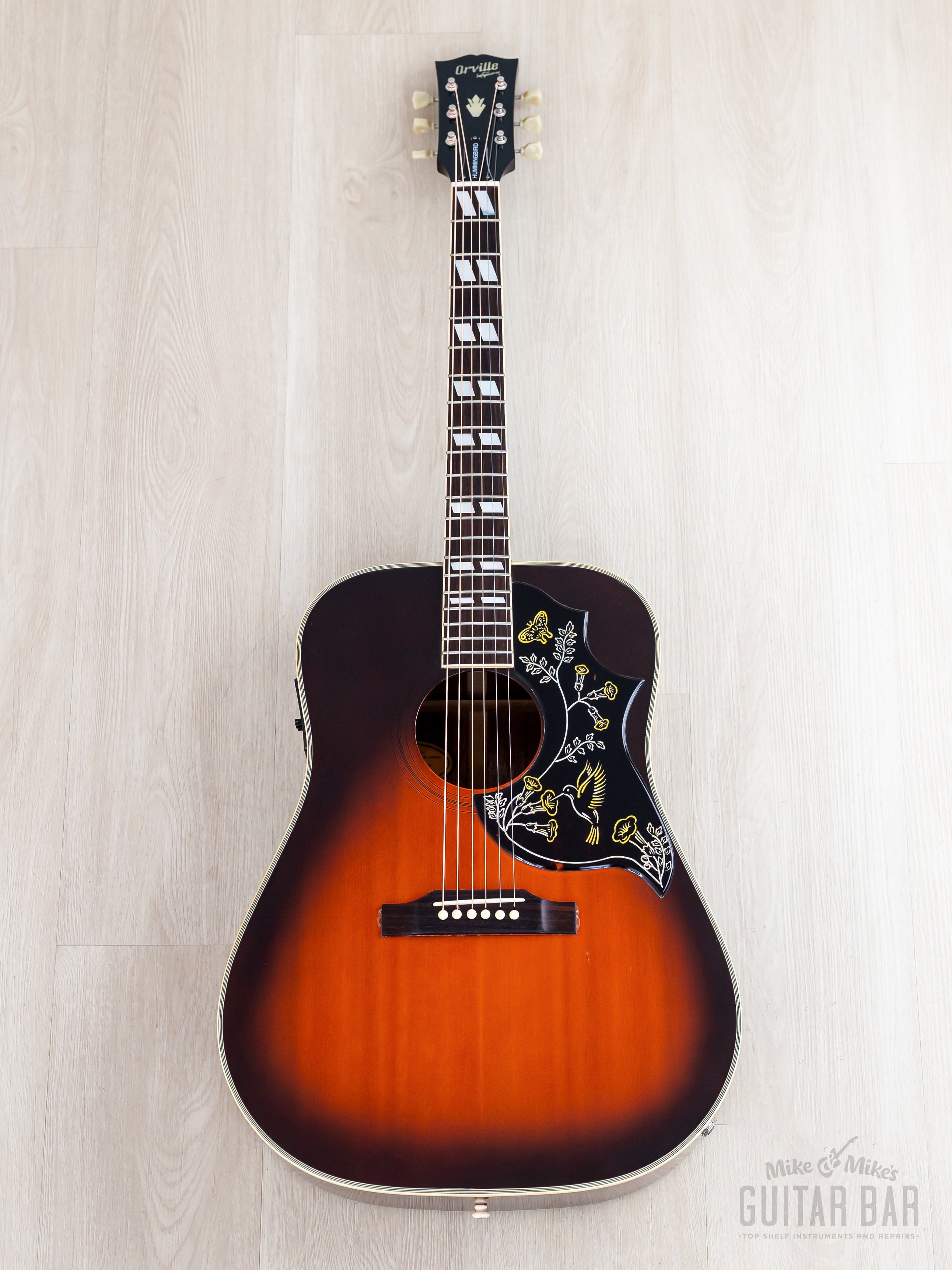 1992 Orville by Gibson Hummingbird Vintage Sunburst Dreadnought Acoust