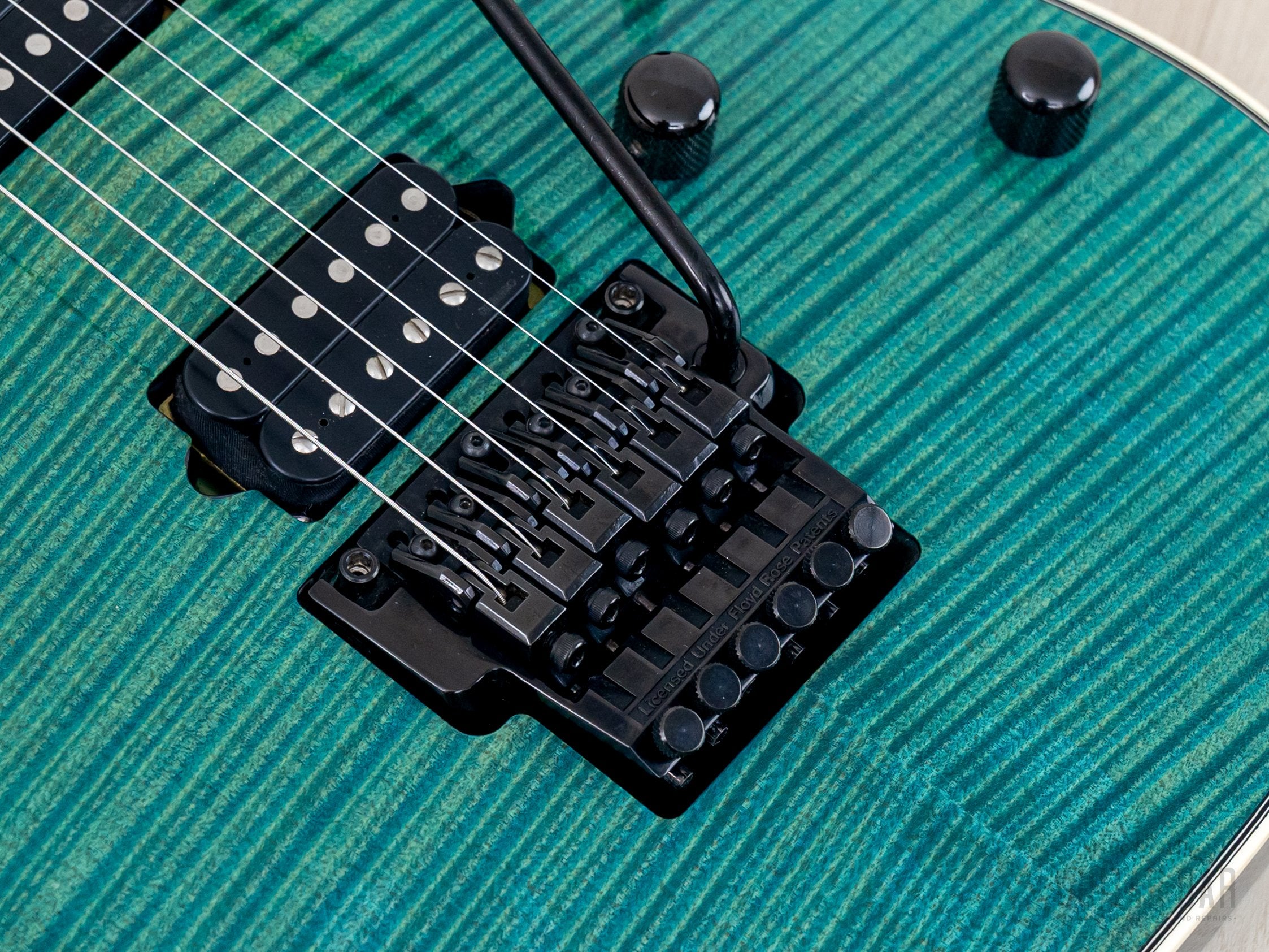 1998 Ibanez J Custom KRG1802 Spot Model Transparent Turquoise AAAA Fla